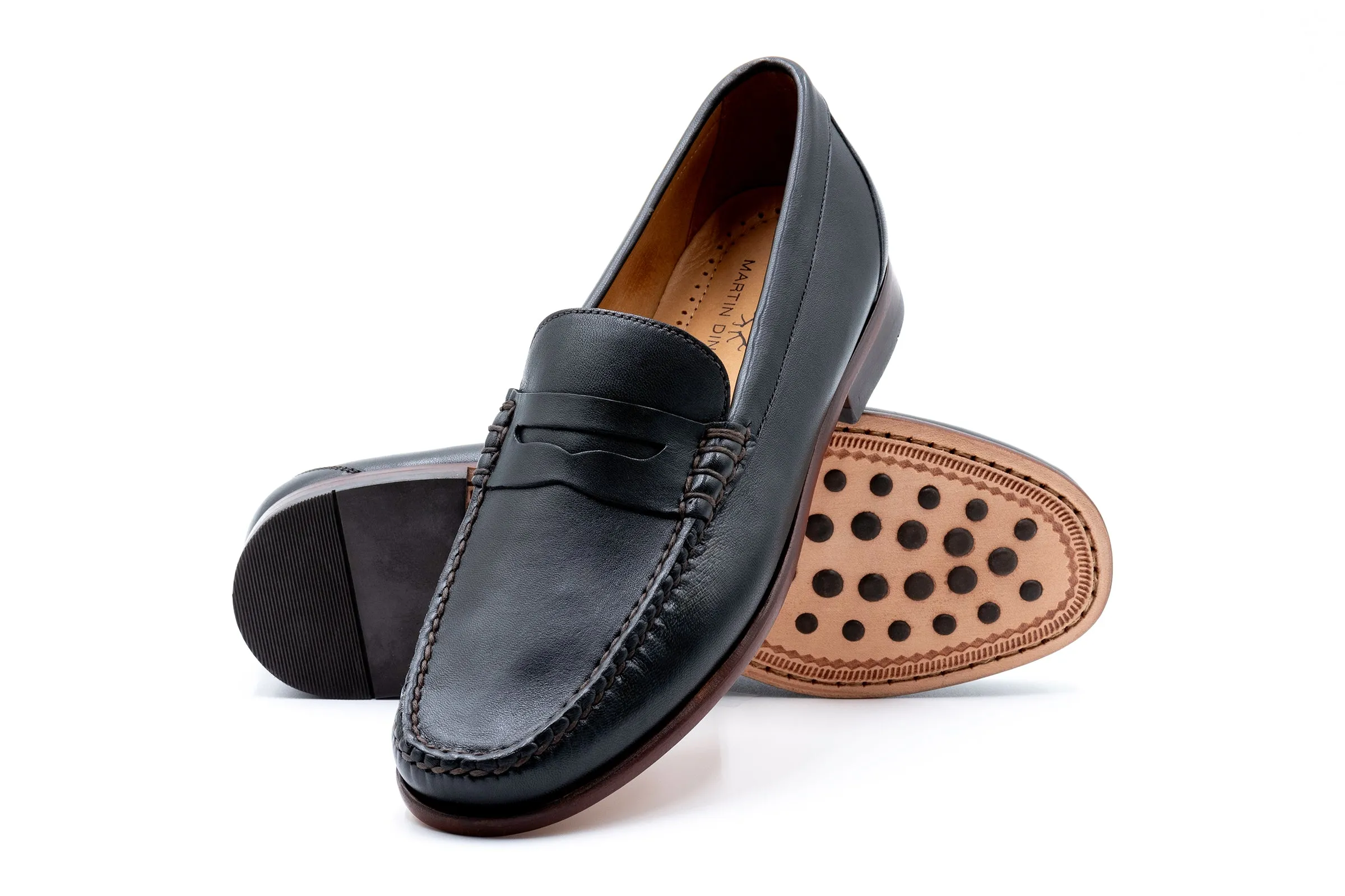 Maxwell Sheep Skin Penny Loafers - Black sold by Martin Dingman product image thumbnail 3