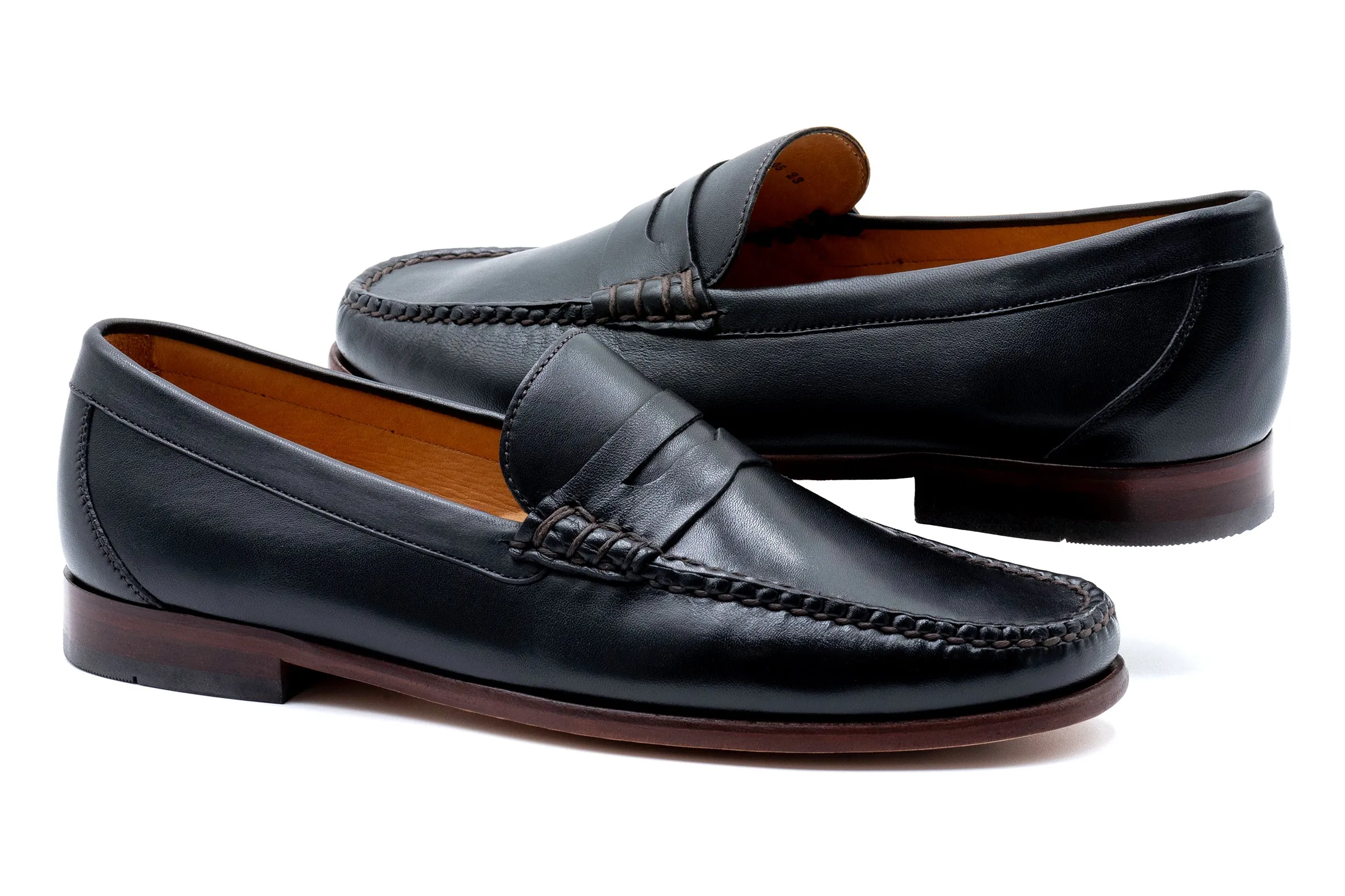 Maxwell Sheep Skin Penny Loafers - Black sold by Martin Dingman product image thumbnail 4