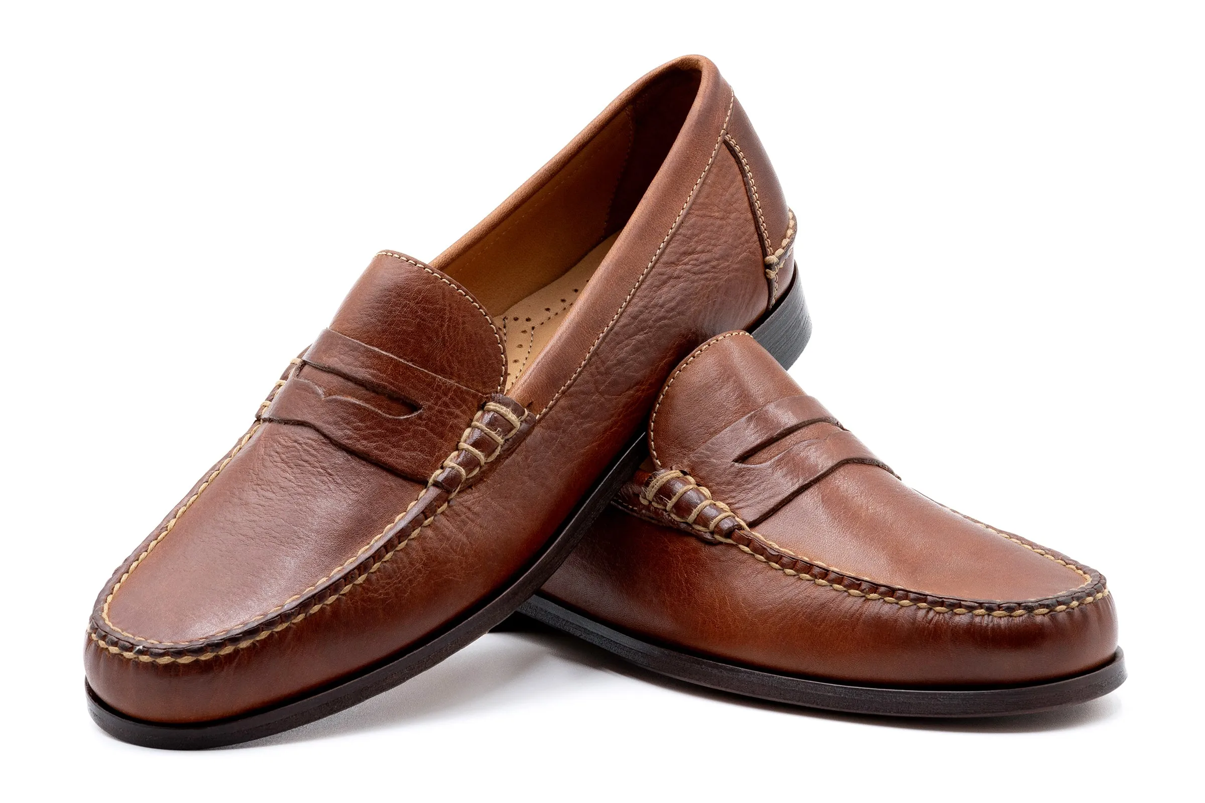 All American Saddle Leather Penny Loafers - Chestnut sold by Martin Dingman product image thumbnail 4