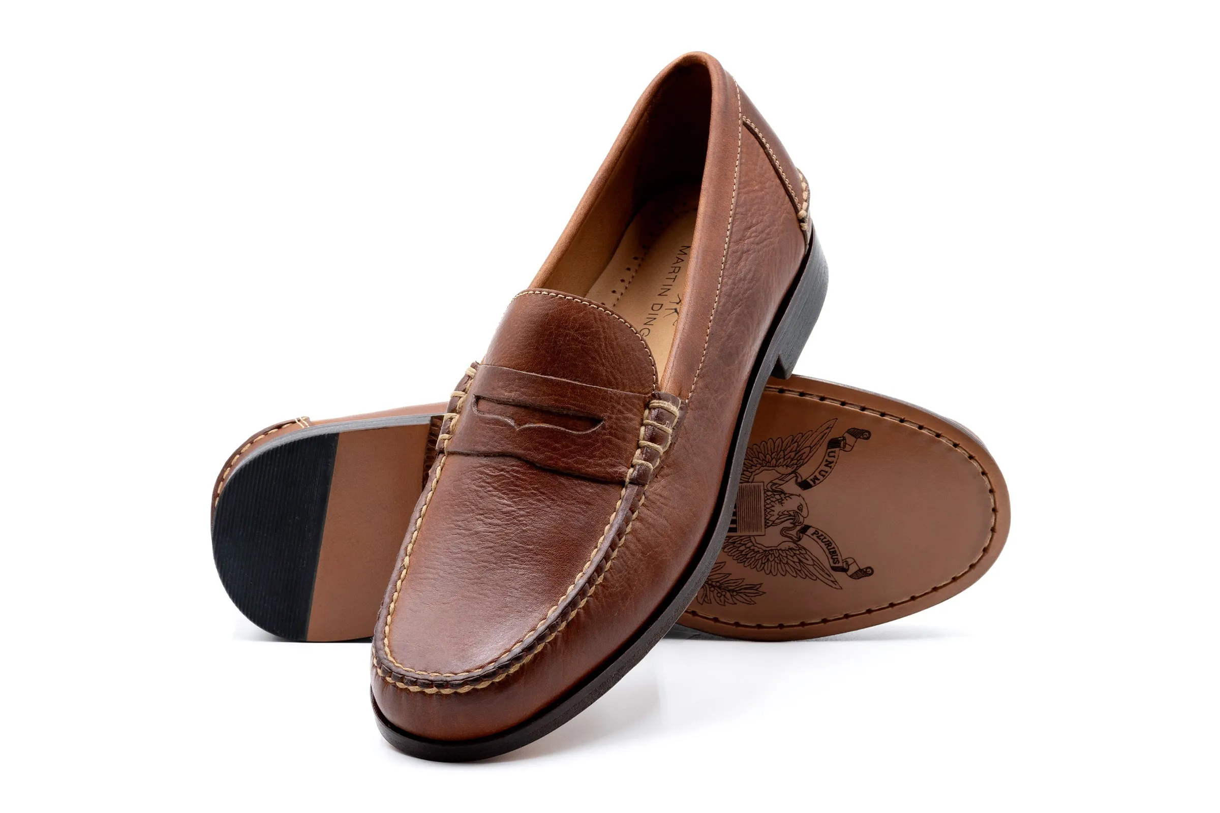 All American Saddle Leather Penny Loafers - Chestnut sold by Martin Dingman product image thumbnail 2
