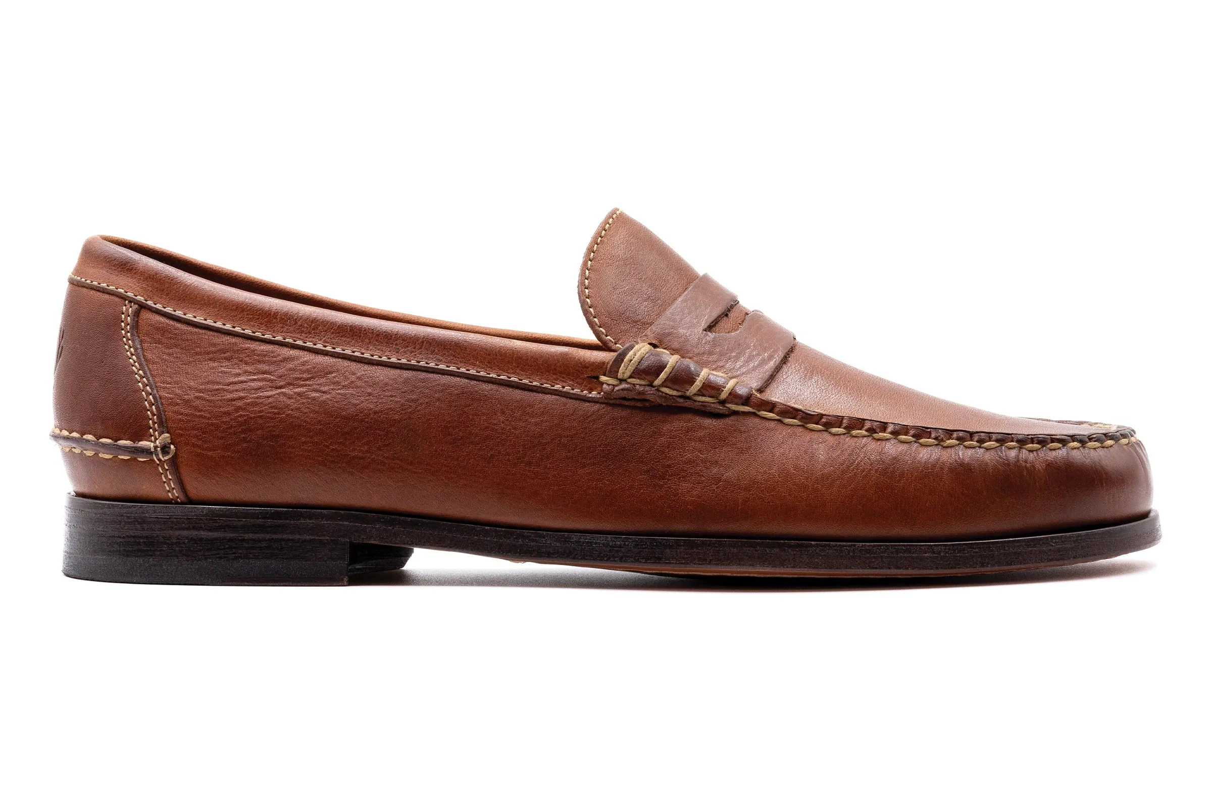 All American Saddle Leather Penny Loafers - Chestnut sold by Martin Dingman product image thumbnail 5