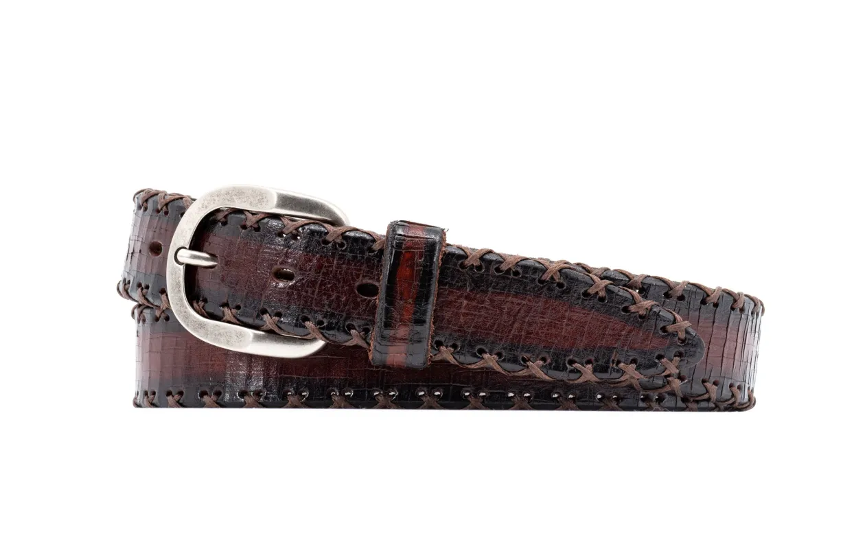 Artisan "X" Italian Bridle Leather Belt - Espresso made by Martin Dingman