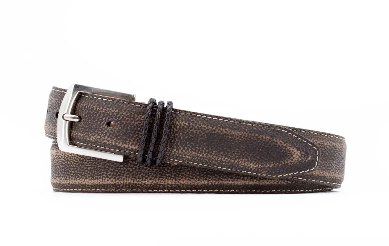 Bermuda Braid Pebble Grain Belt - Old Clay made by Martin Dingman
