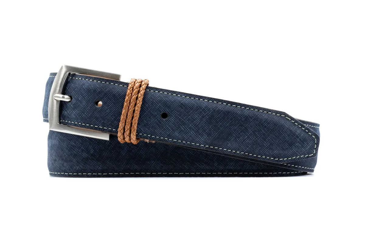Bermuda Braid Nubuck Belt - Navy made by Martin Dingman