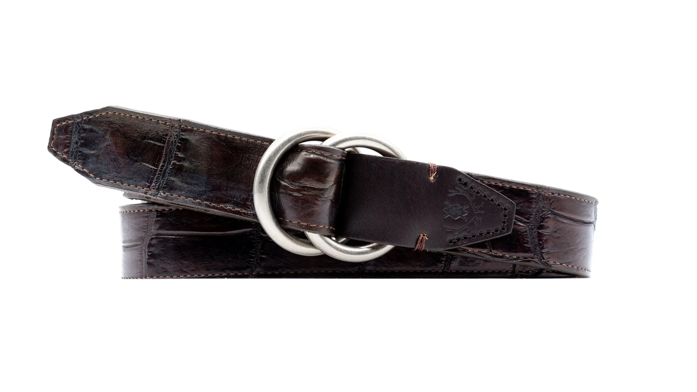 Henry O-Ring American Alligator Leather Belt - Antique Chestnut sold by Martin Dingman