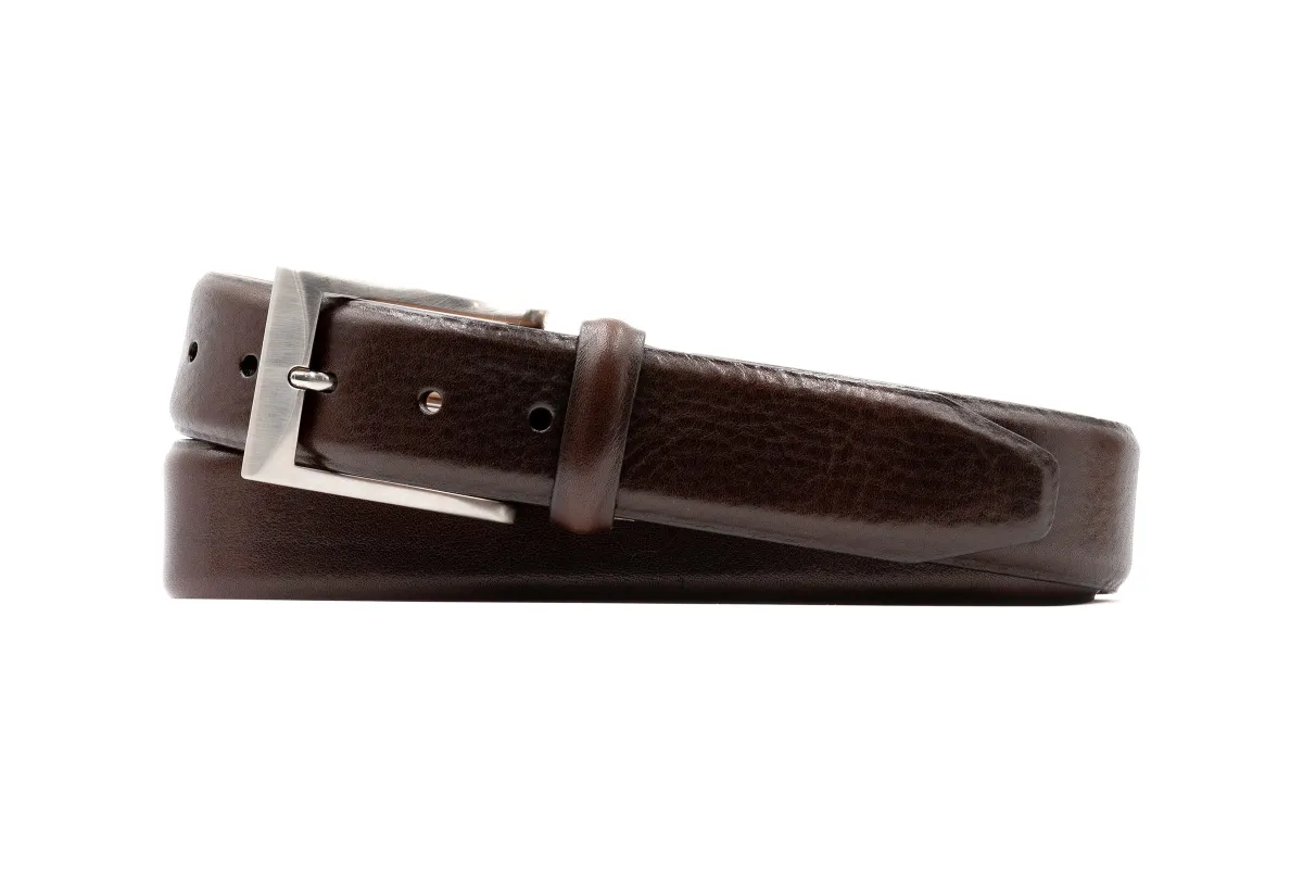 Luca Luxe Italian Calf Leather Belt - Walnut made by Martin Dingman
