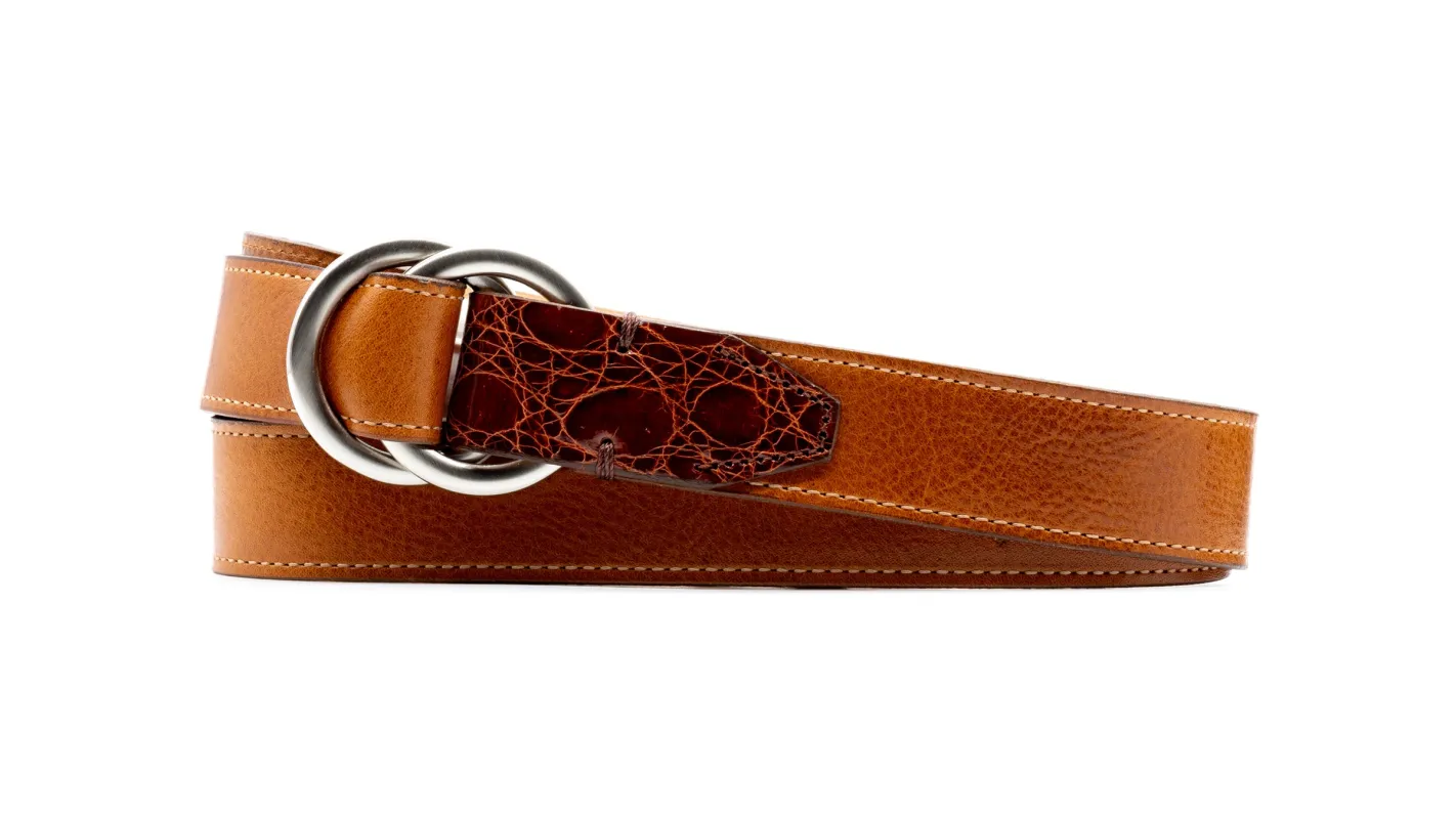 Harrison O-Ring Italian Calf Leather Belt - Whiskey made by Martin Dingman