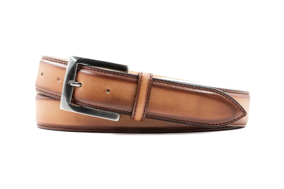 Firenze Italian Dress Calf Leather Belt - Biscotti made by Martin Dingman