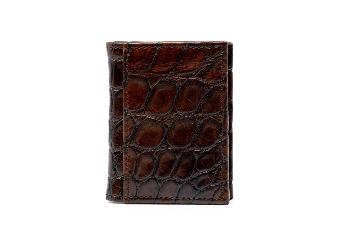 Jacob American Alligator ID Wallet - Antique Chestnut made by Martin Dingman