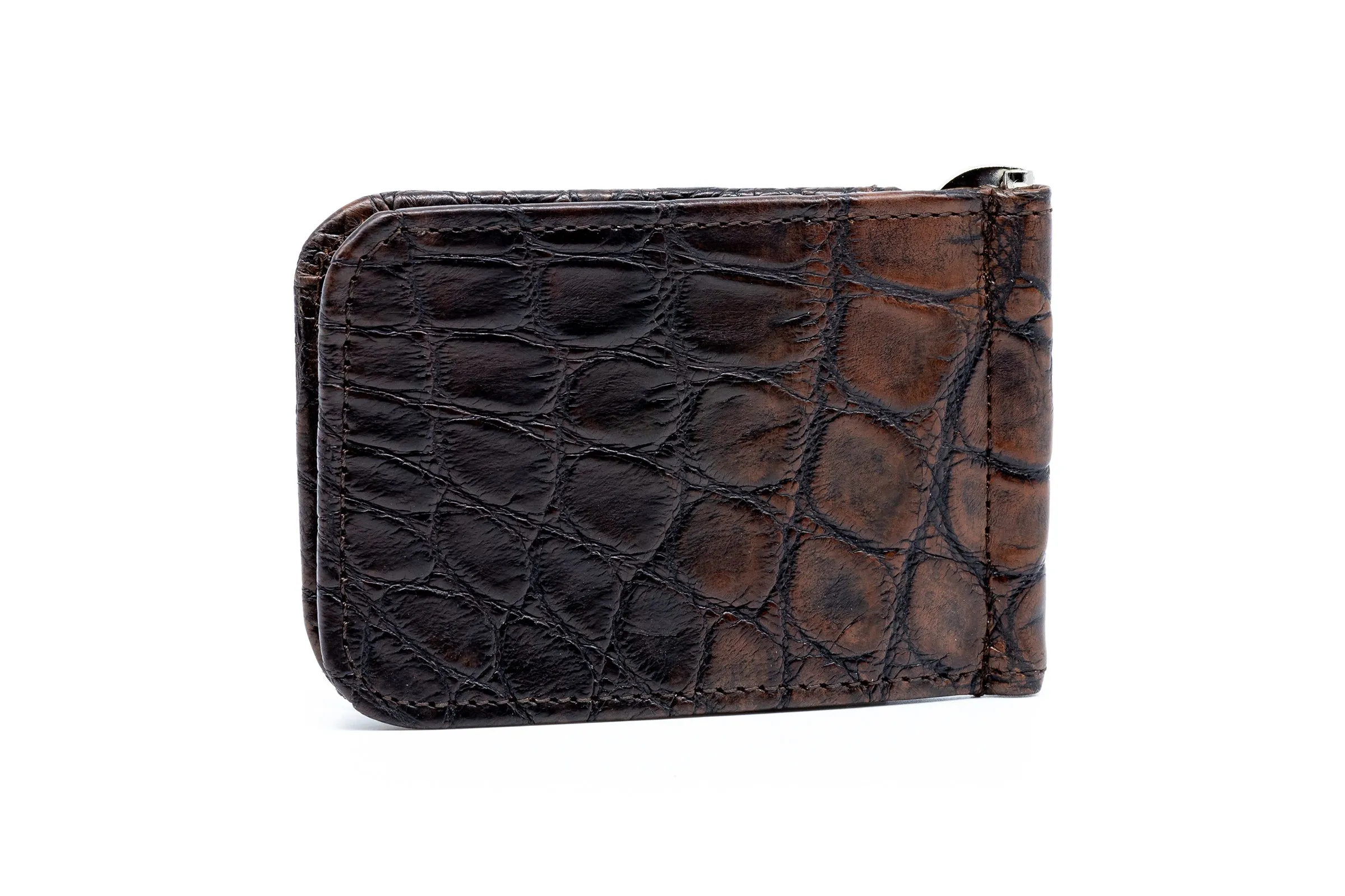 Jacob American Alligator Credit Card Money Clip - Antique Chestnut sold by Martin Dingman product image thumbnail 3