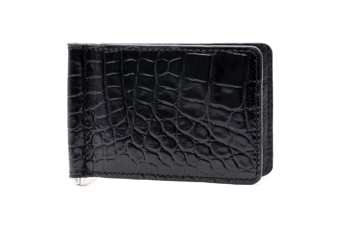 Anthony Alligator Grain Credit Card Money Clip - Black made by Martin Dingman