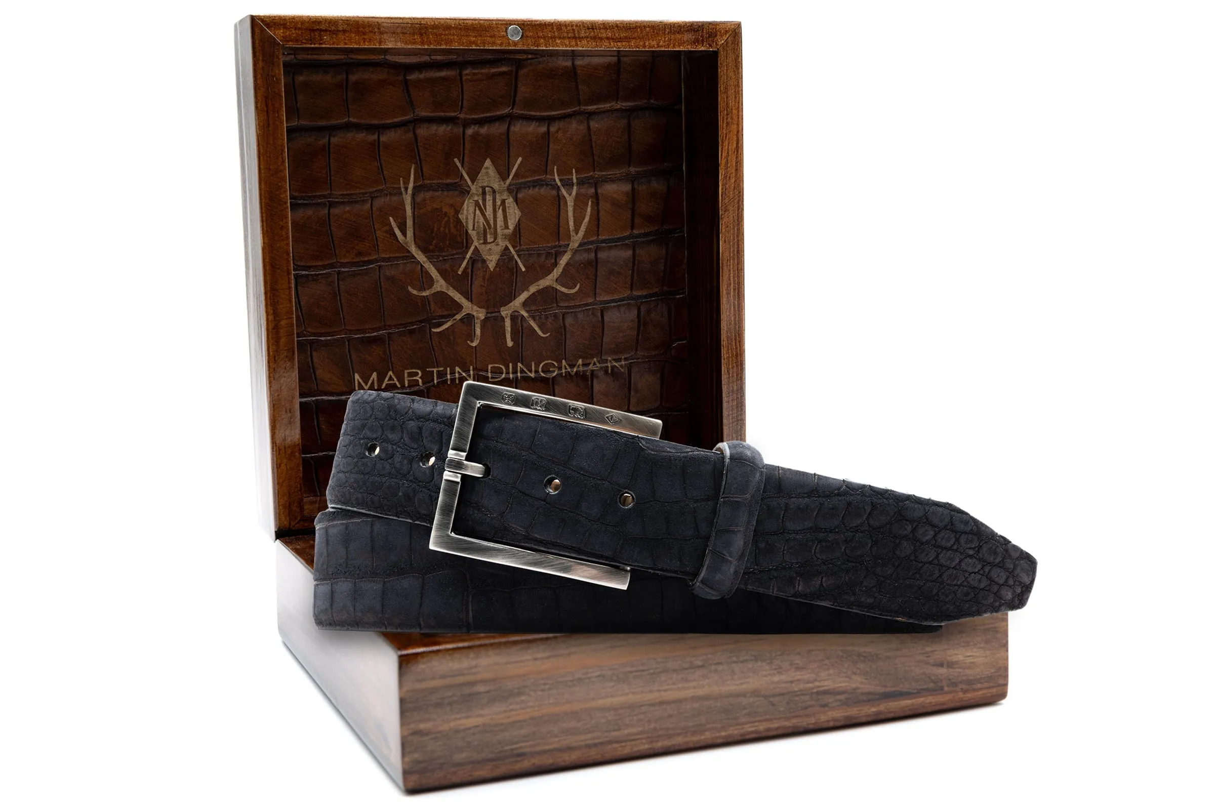 Nubuck American Alligator Leather Belt - Black sold by Martin Dingman product image thumbnail 2