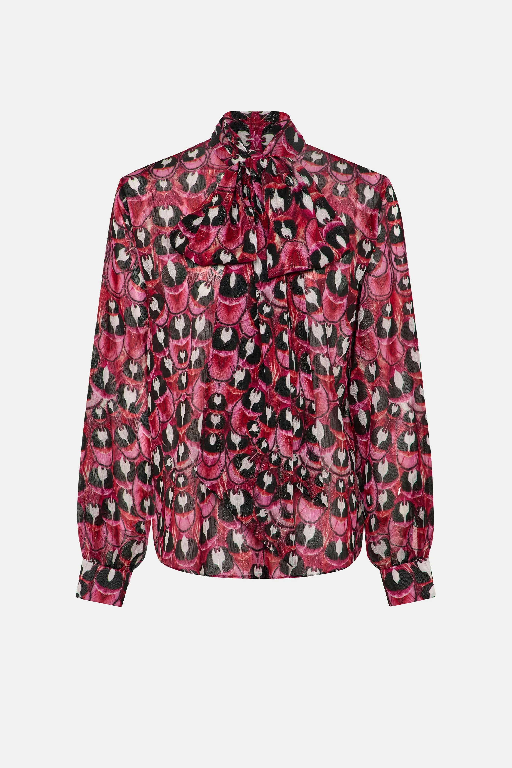 Ines Blouse Plumarie Fuchsia Feather sold by MARY KATRANTZOU