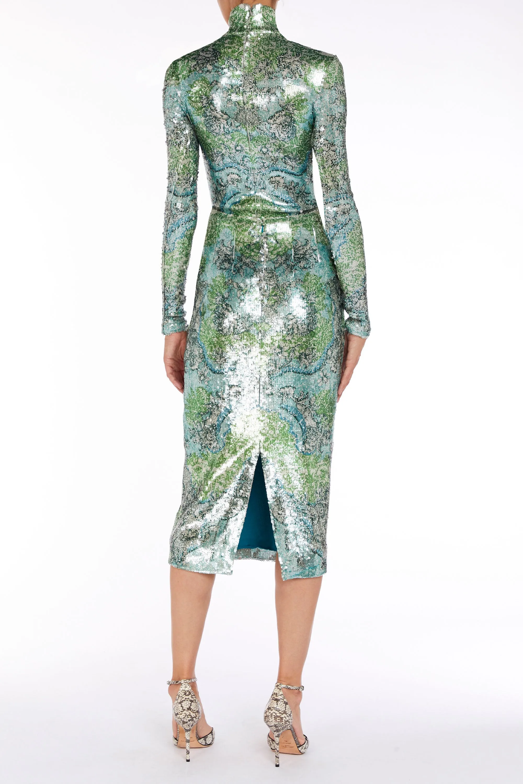Tai Top Sequin Rocaille Lace Cyan sold by MARY KATRANTZOU product image thumbnail 3