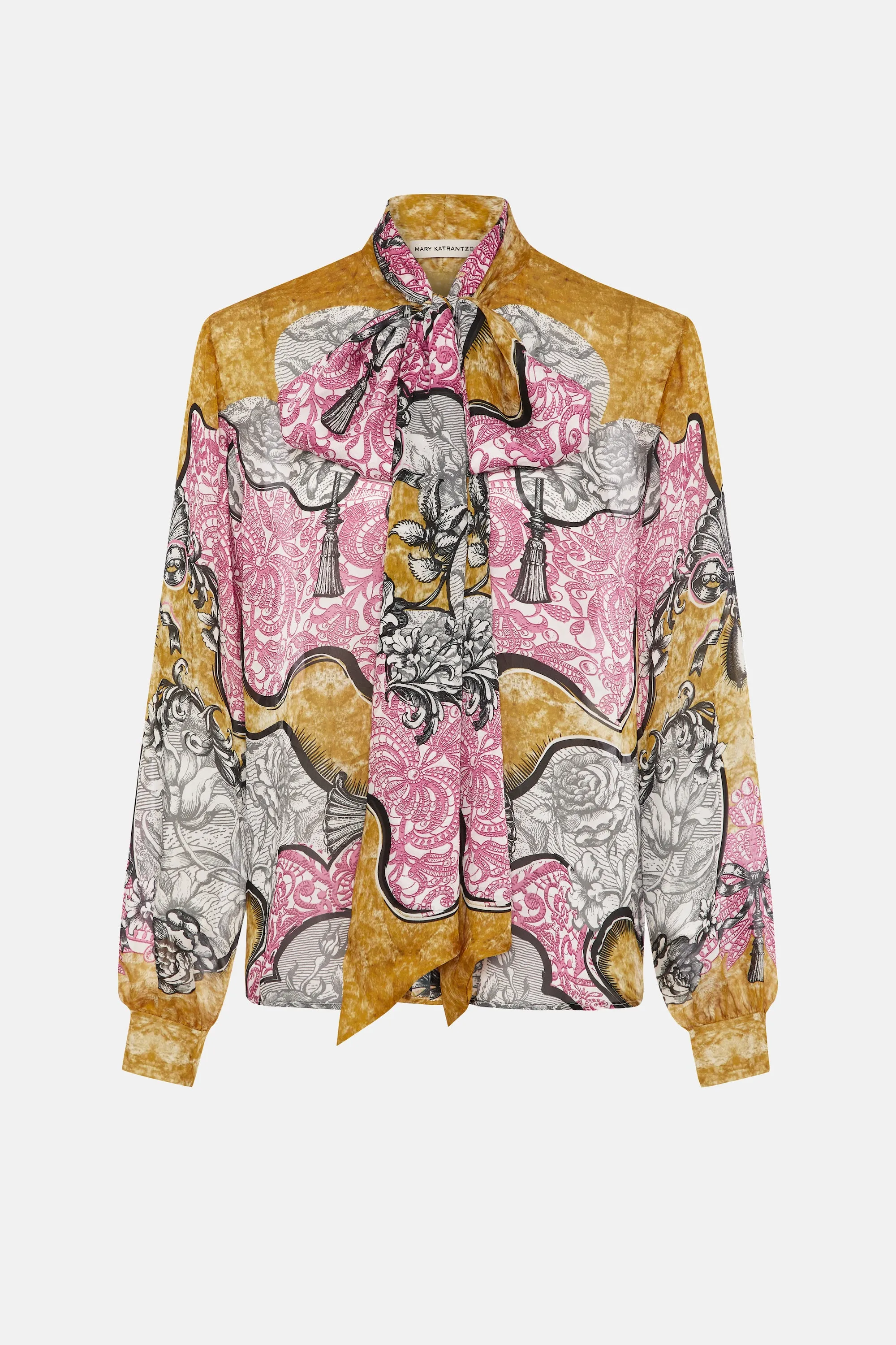 Ines Blouse Rocaille Lace Rose sold by MARY KATRANTZOU