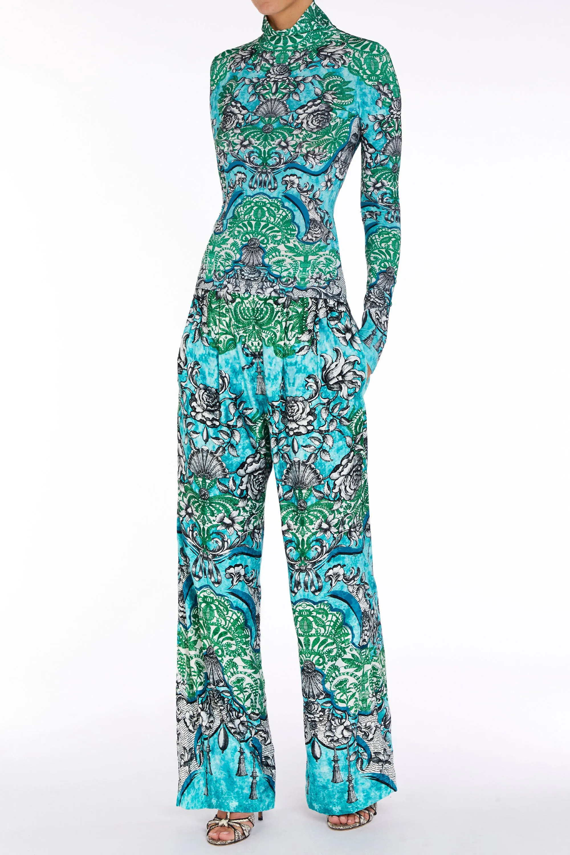 Tai Top Rocaille Lace Cyan sold by MARY KATRANTZOU product image thumbnail 2