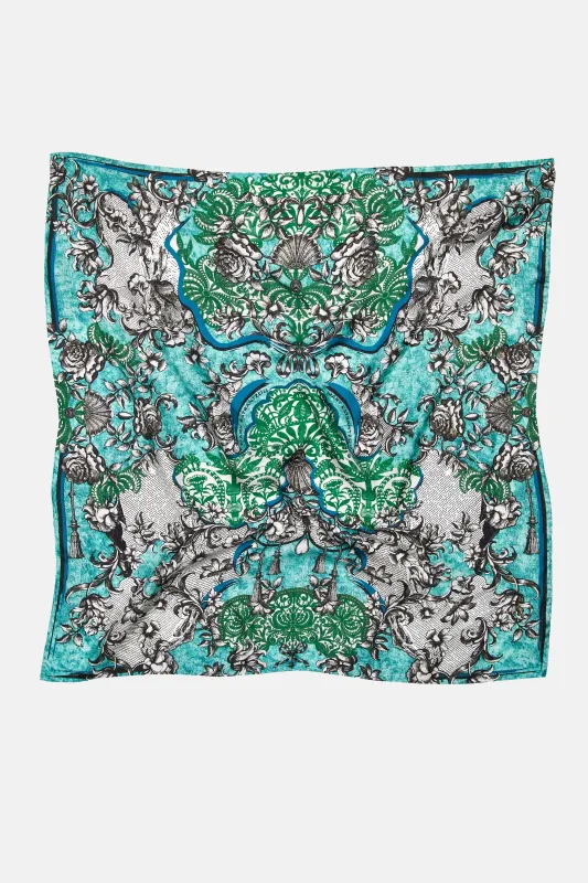 Scarf Rocaille Lace Cyan sold by MARY KATRANTZOU