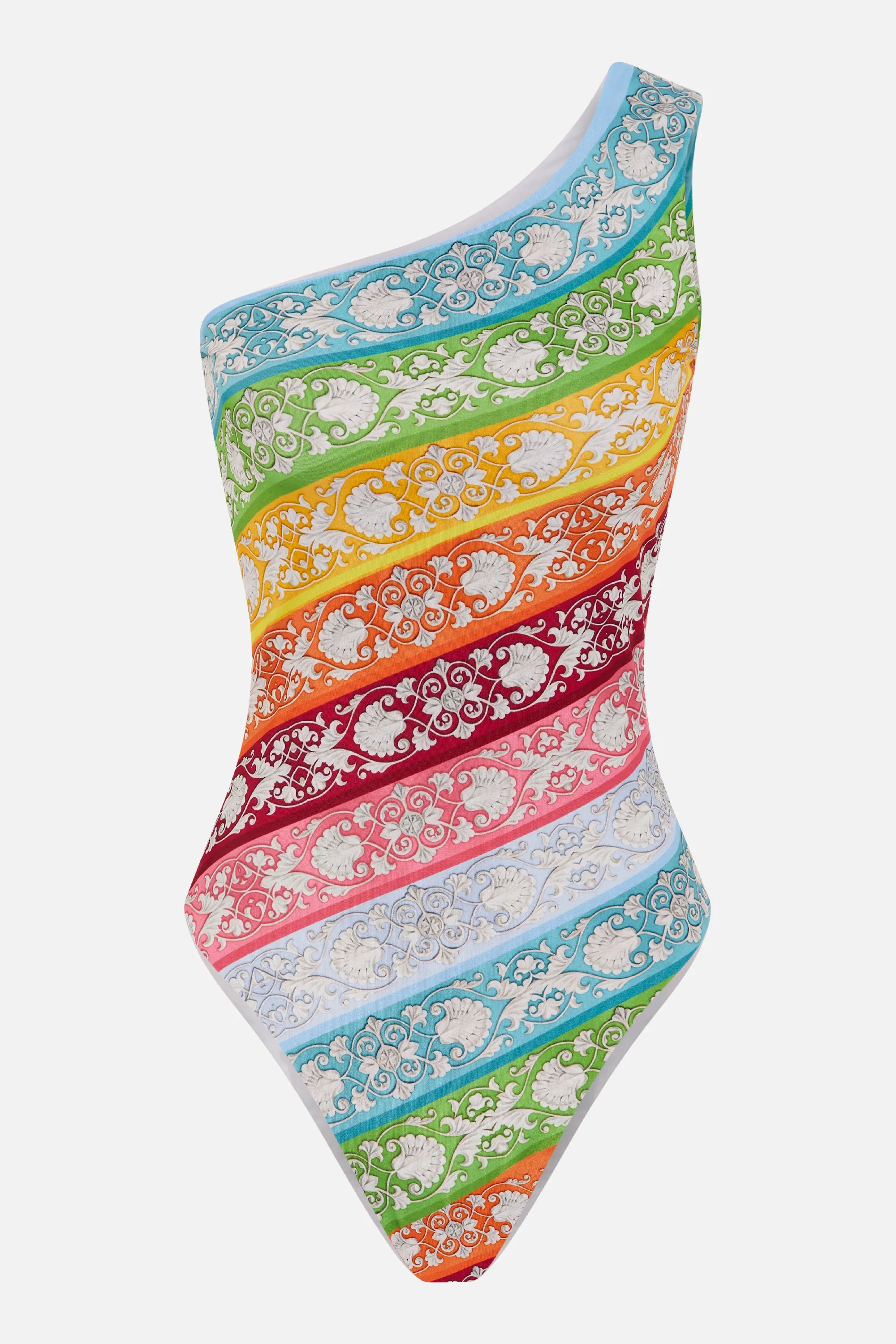 Nata Swimsuit Rainbow Chevron sold by MARY KATRANTZOU