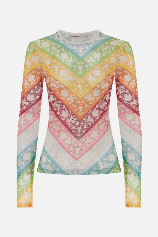 Tai Top Rainbow Chevron sold by MARY KATRANTZOU