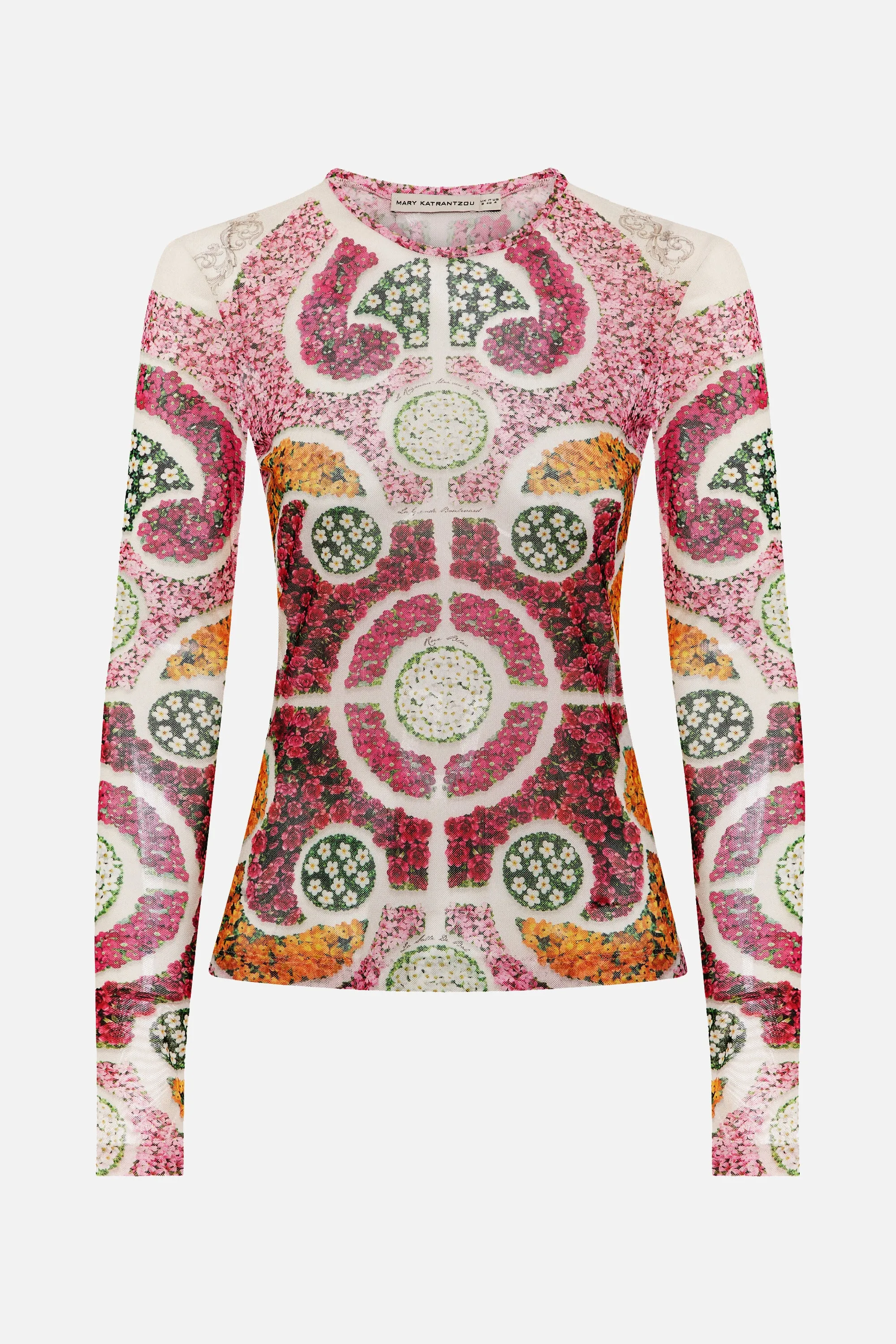 Tai Top Framboise Pink Topiary sold by MARY KATRANTZOU