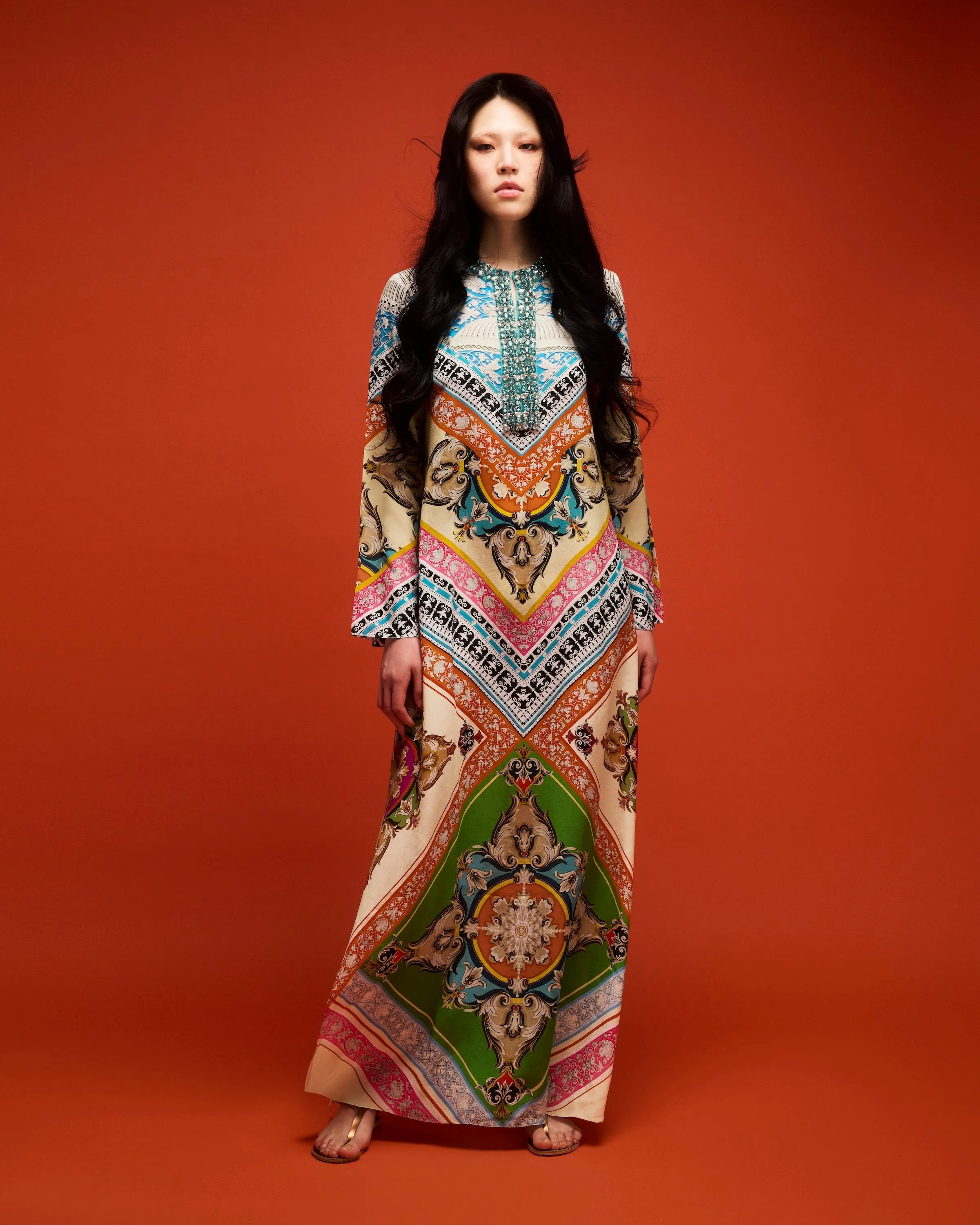 Collins Kaftan Embroidered Multi Cornicing sold by MARY KATRANTZOU product image thumbnail 4