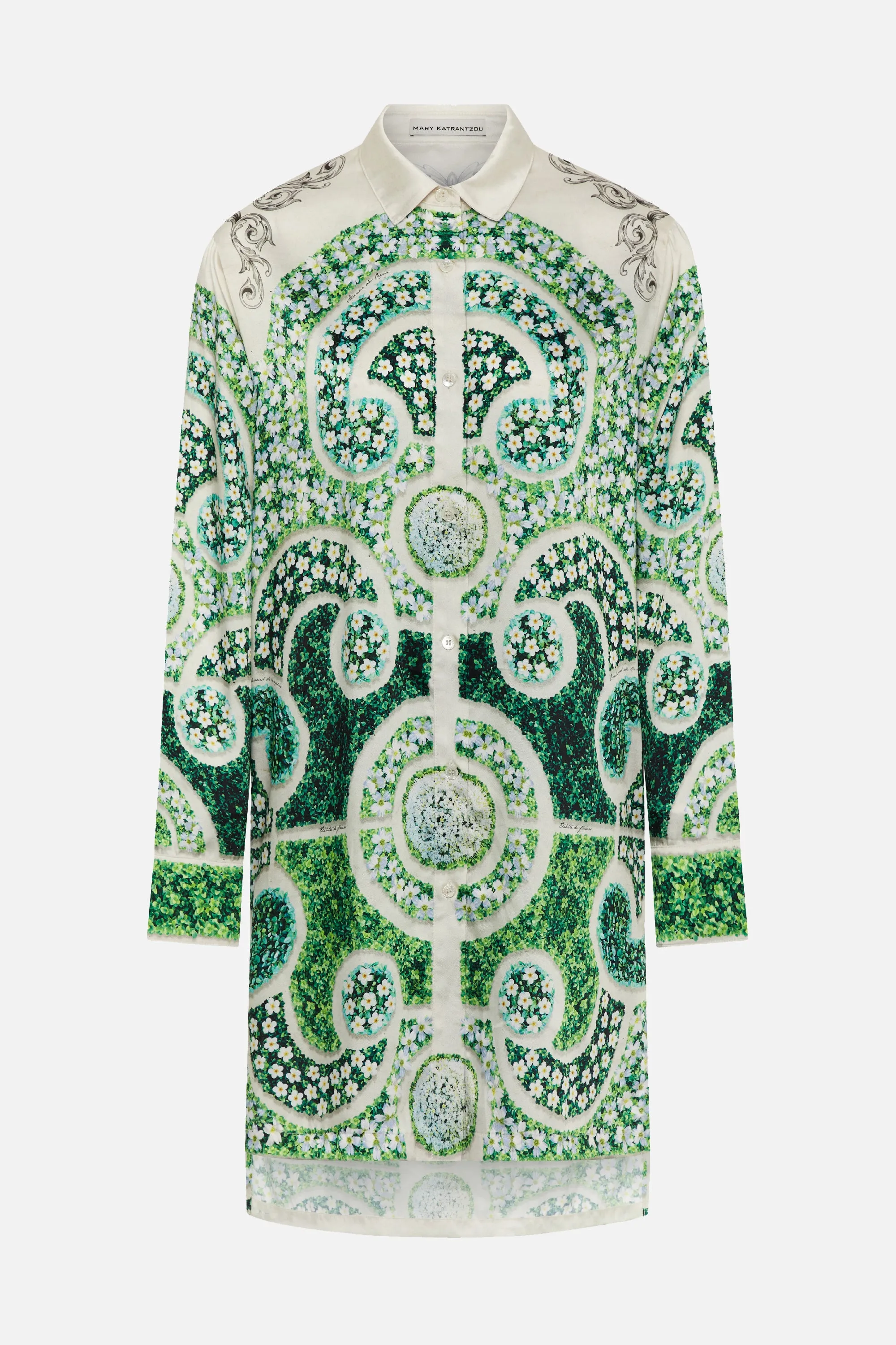 Verona Shirt Rosemary Green Topiary sold by MARY KATRANTZOU