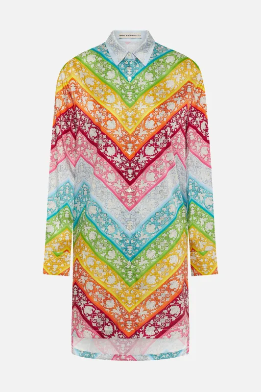 Verona Shirt Rainbow Chevron sold by MARY KATRANTZOU