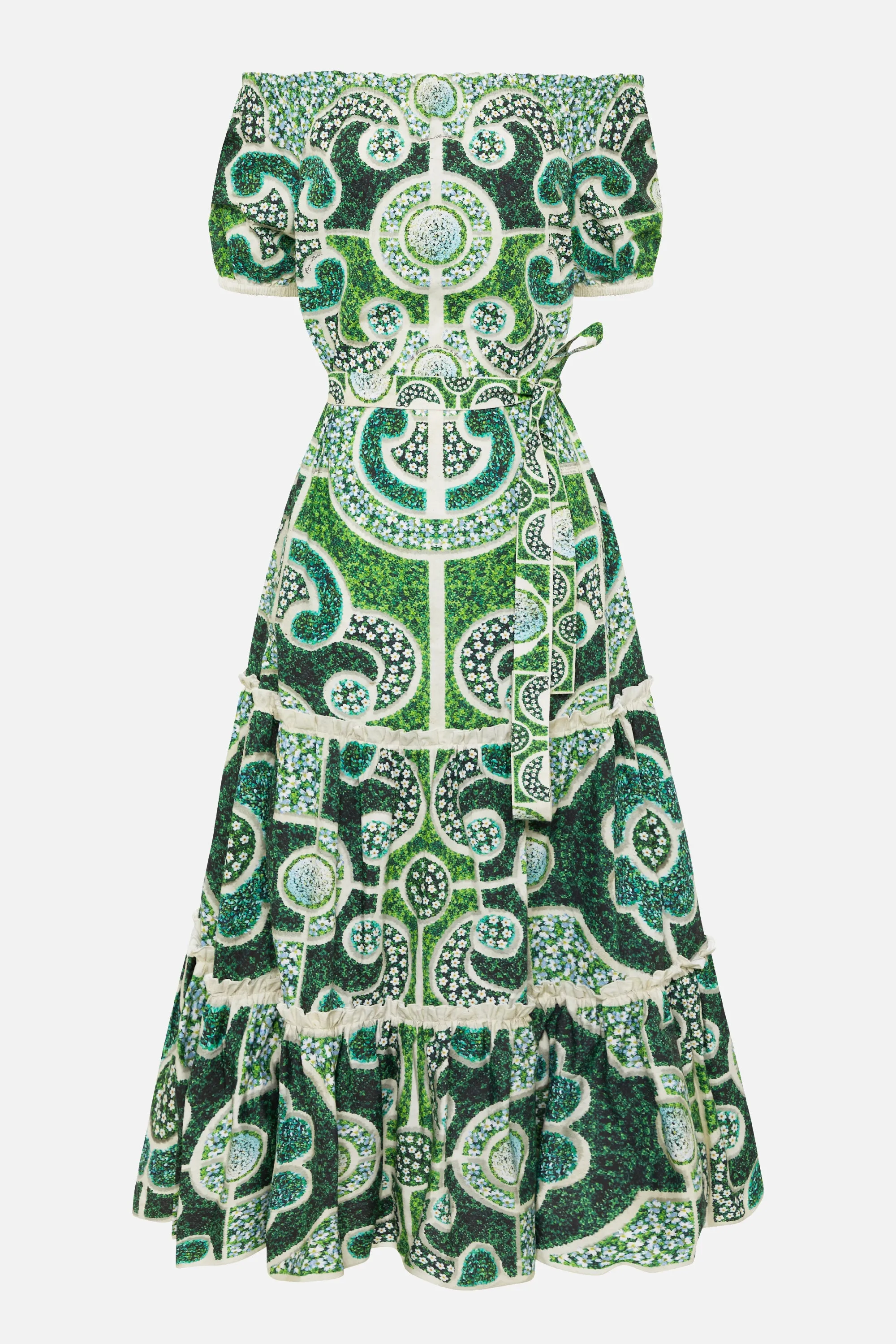 Provence Dress Rosemary Green Topiary sold by MARY KATRANTZOU