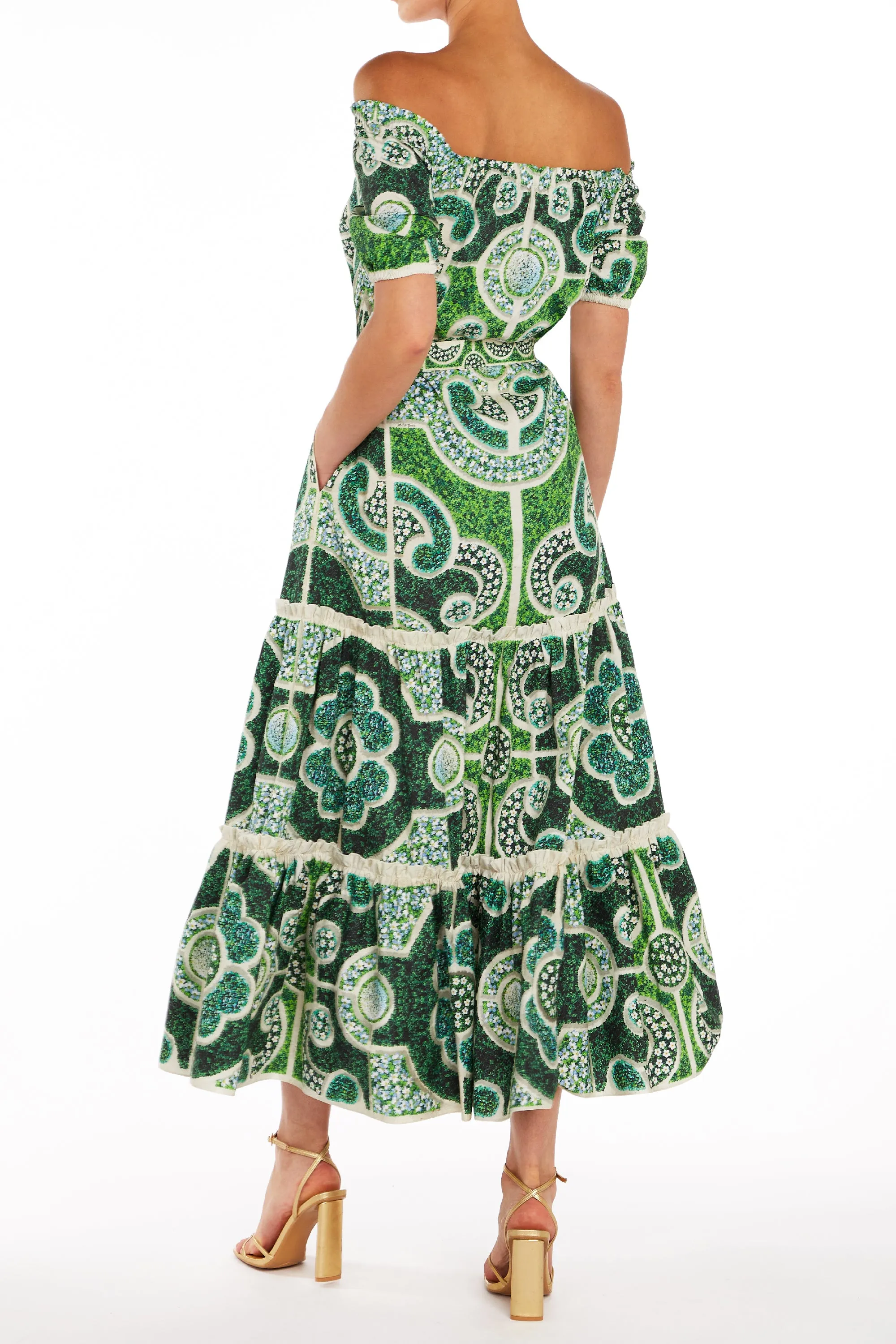 Provence Dress Rosemary Green Topiary sold by MARY KATRANTZOU product image thumbnail 3