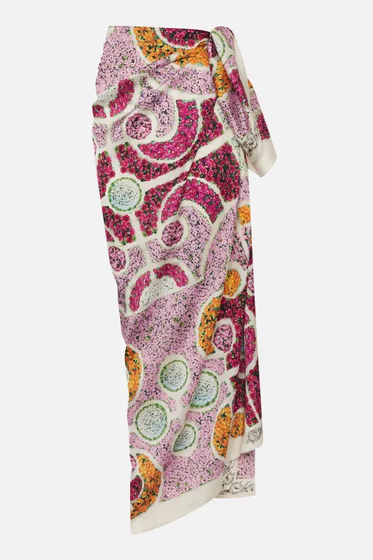 Elba Pareo Framboise Pink Topiary sold by MARY KATRANTZOU