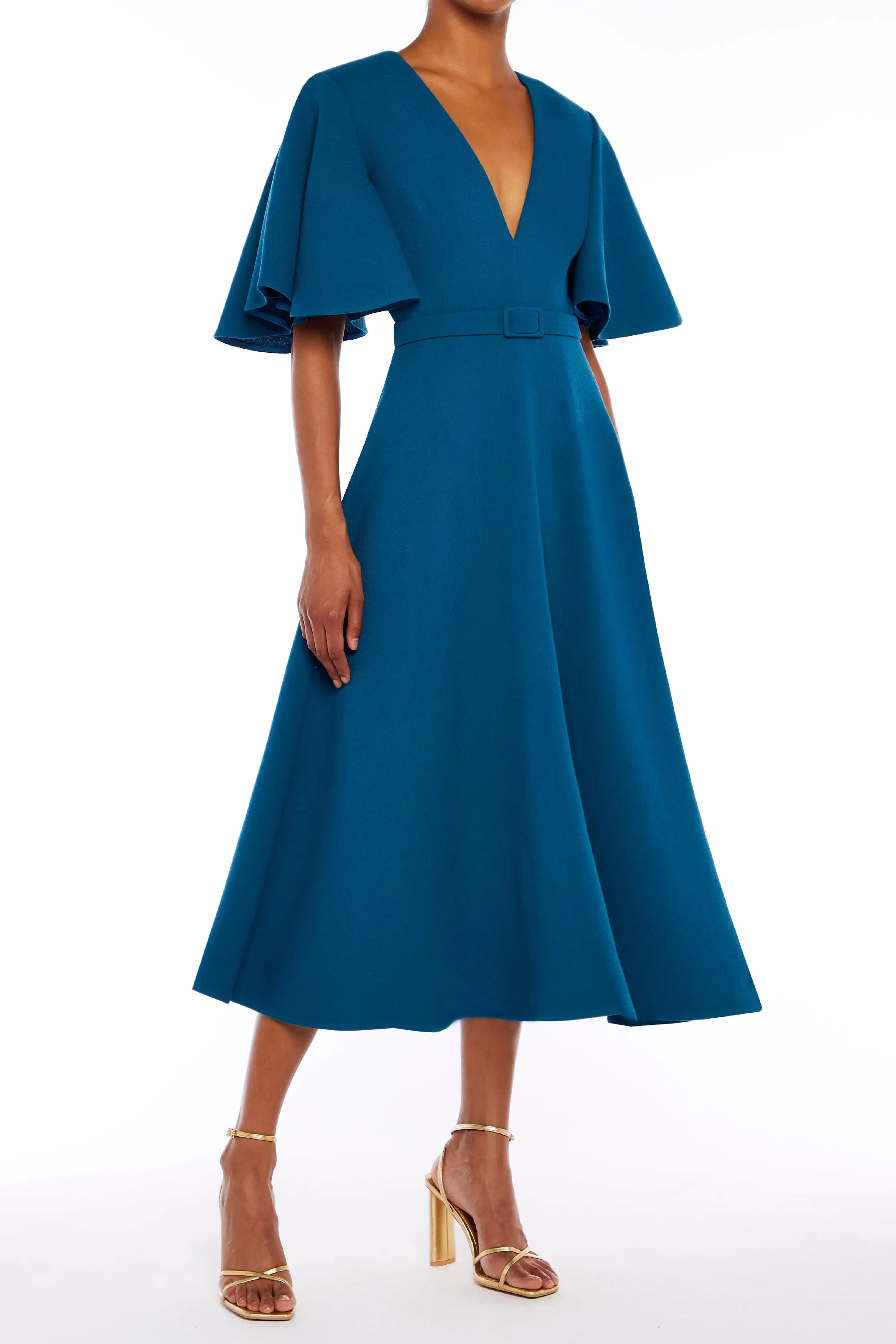 Marie Dress Metallum Teal sold by MARY KATRANTZOU product image thumbnail 3