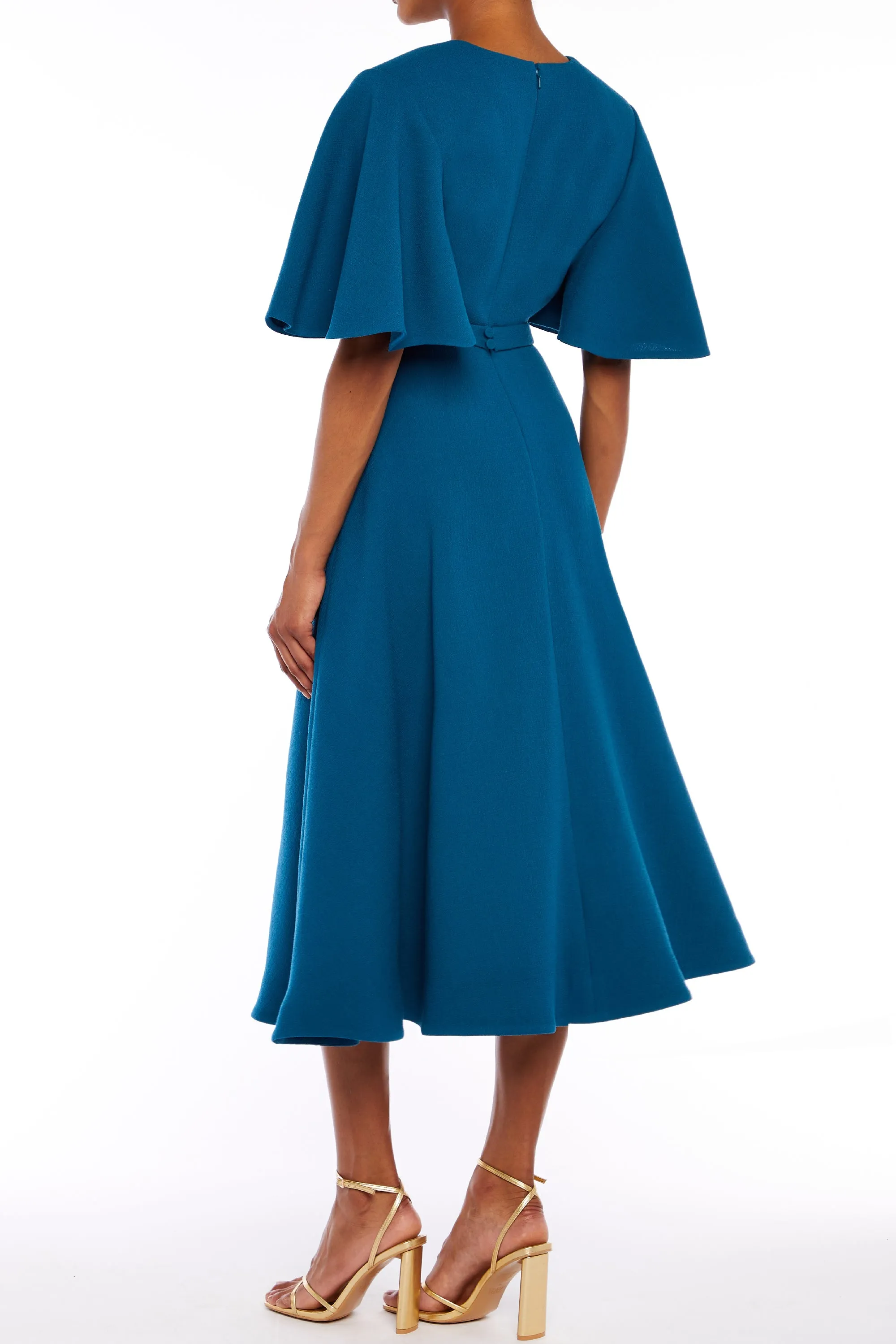 Marie Dress Metallum Teal sold by MARY KATRANTZOU product image thumbnail 2