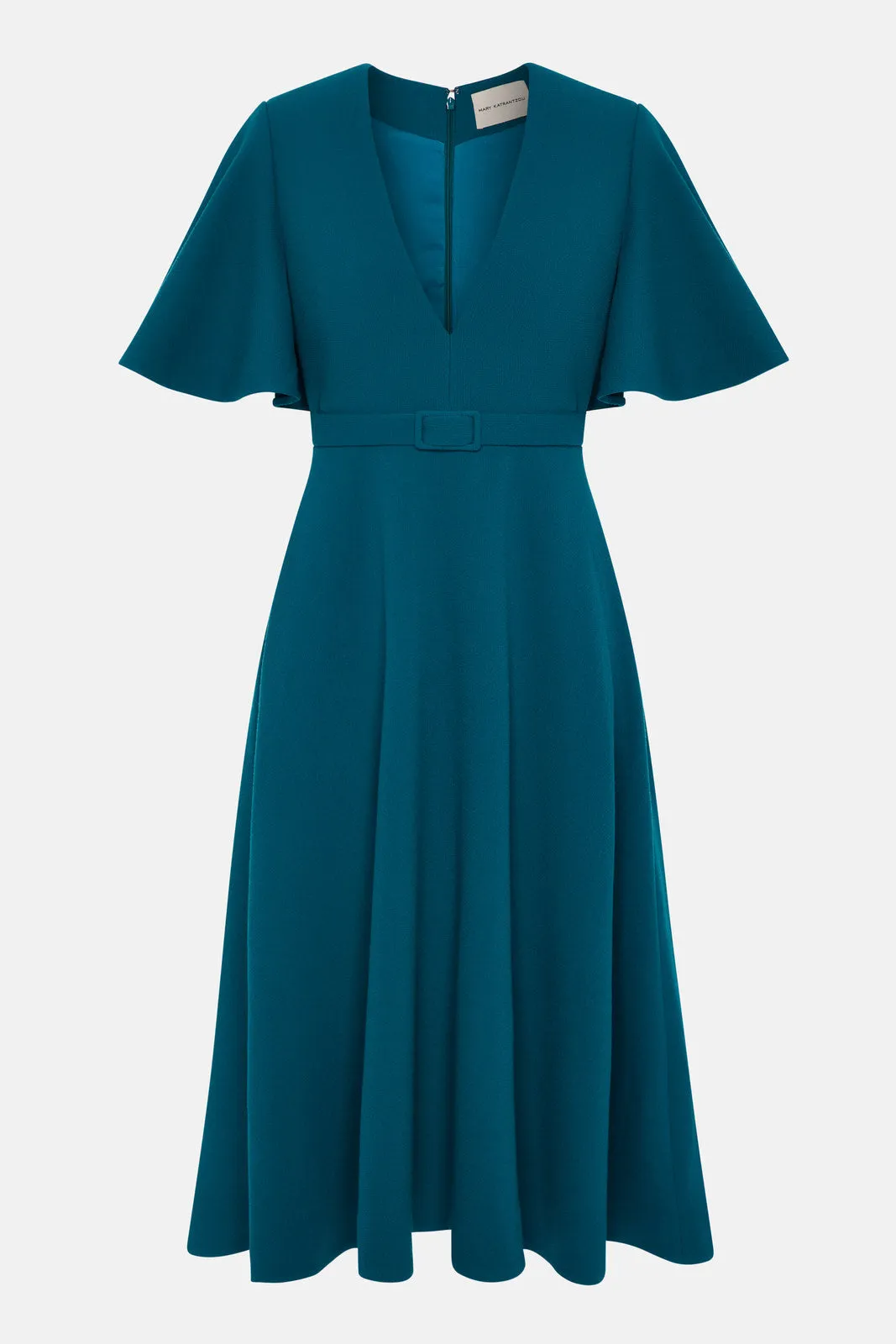 Marie Dress Metallum Teal sold by MARY KATRANTZOU