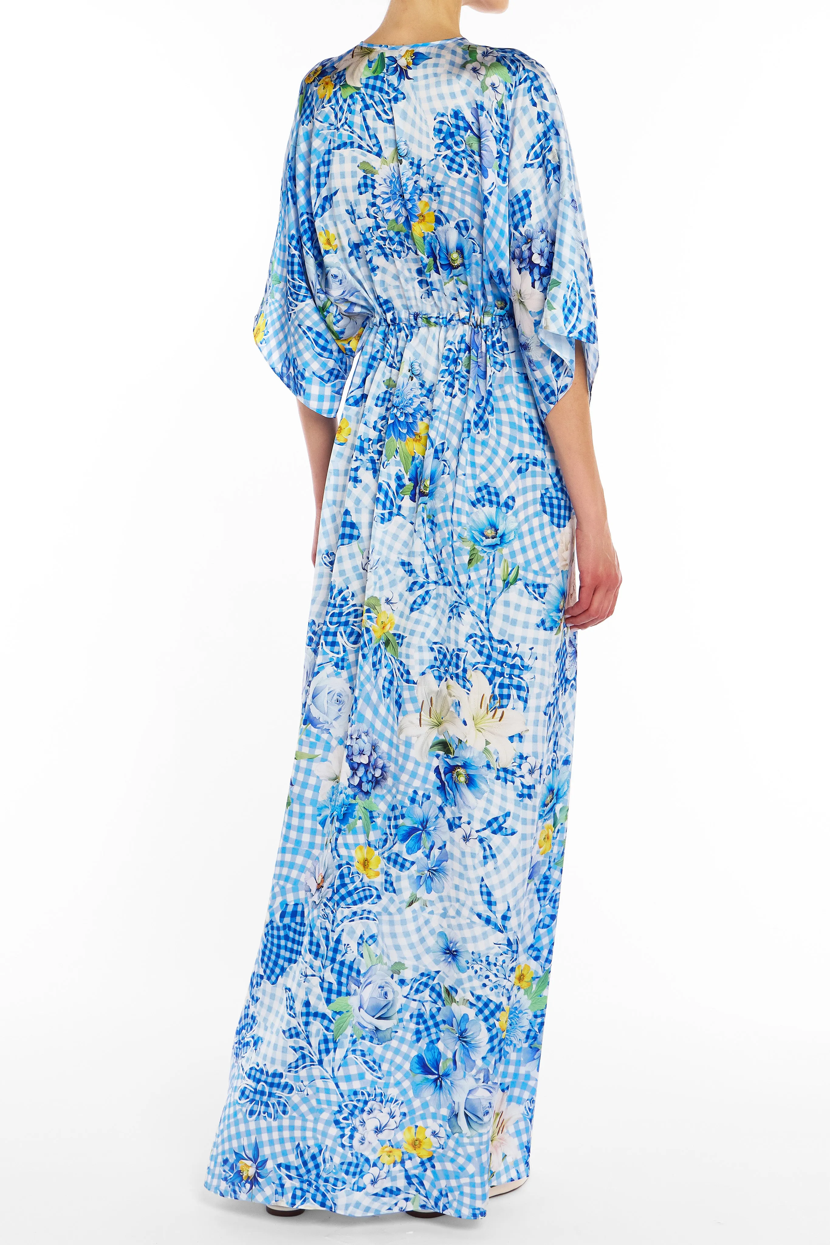 Taormina Kaftan Dress Fleur Blueberry sold by MARY KATRANTZOU product image thumbnail 3