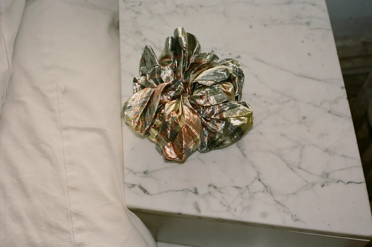 CAMELLIA SCRUNCHIE, SHINE made by Maryam Nassir Zadeh