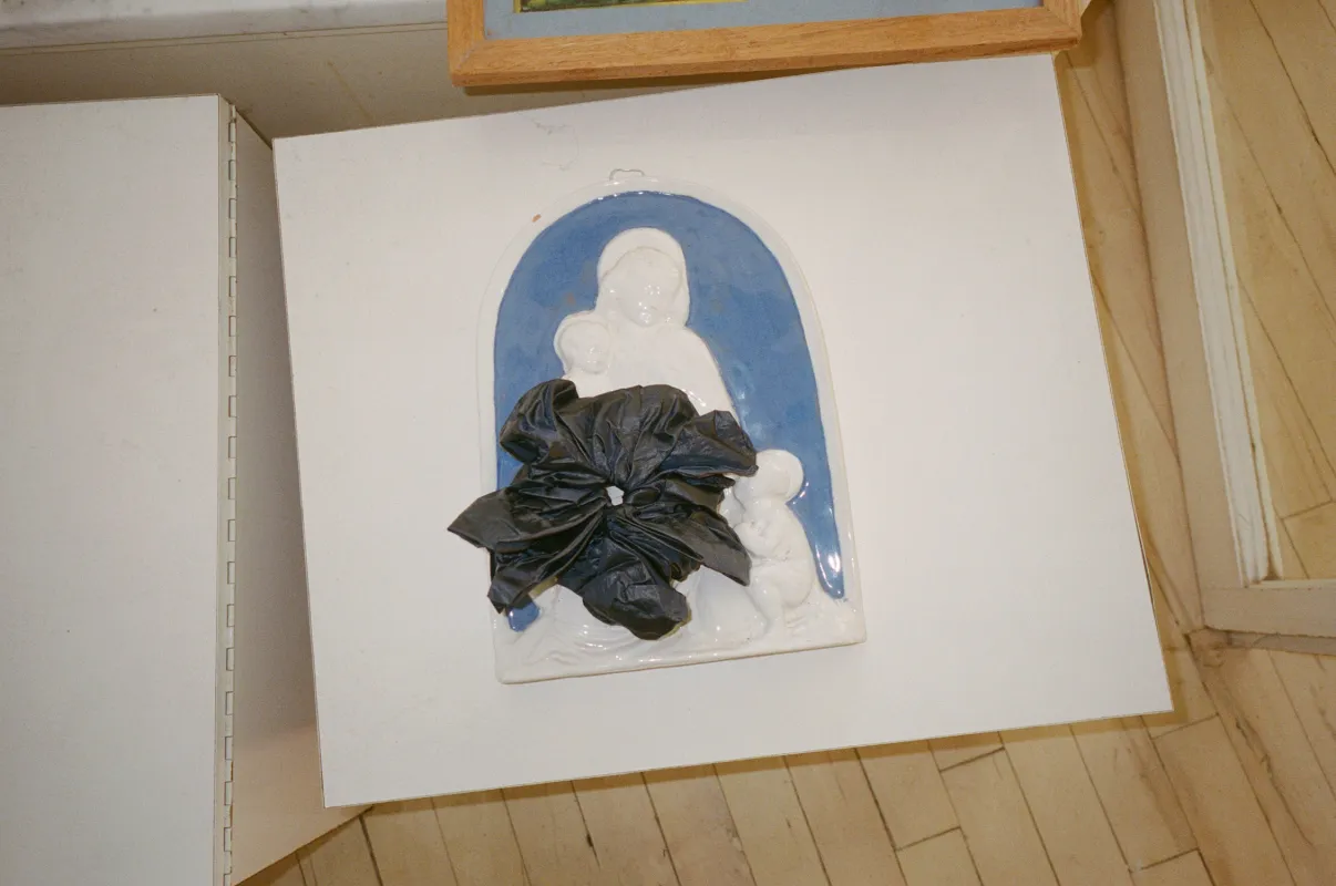 CAMELLIA SCRUNCHIE, NAVY made by Maryam Nassir Zadeh