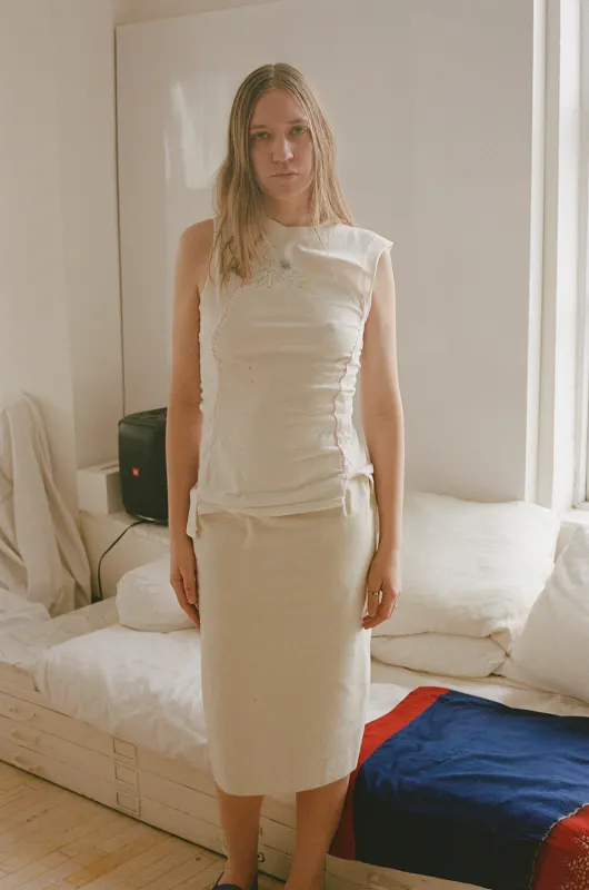 IVORY TOP W/ STITCHING, RUN 7 1998 made by Maryam Nassir Zadeh