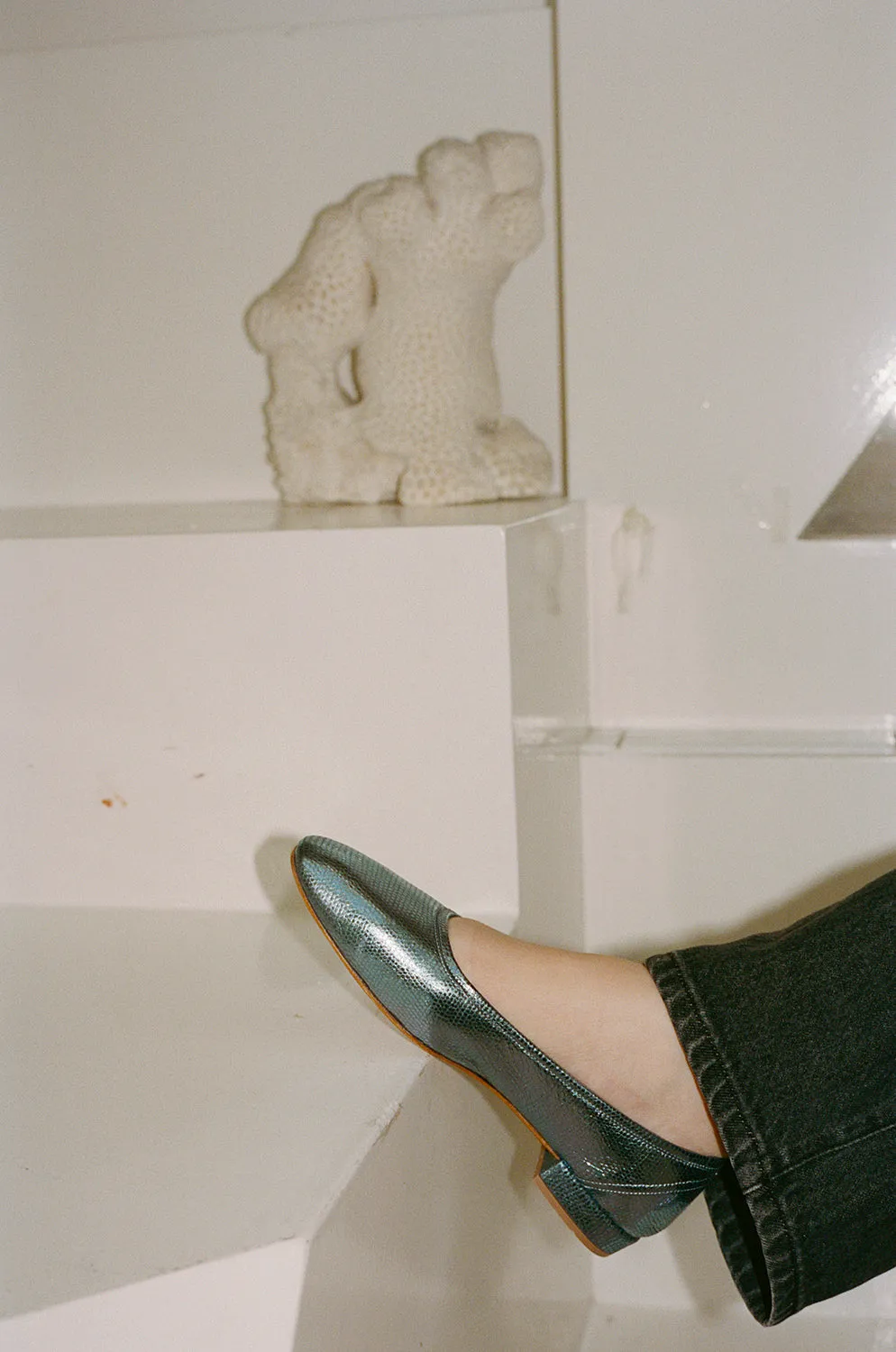 SERAFINA FLAT, TURQUOISE CALF sold by Maryam Nassir Zadeh product image thumbnail 5