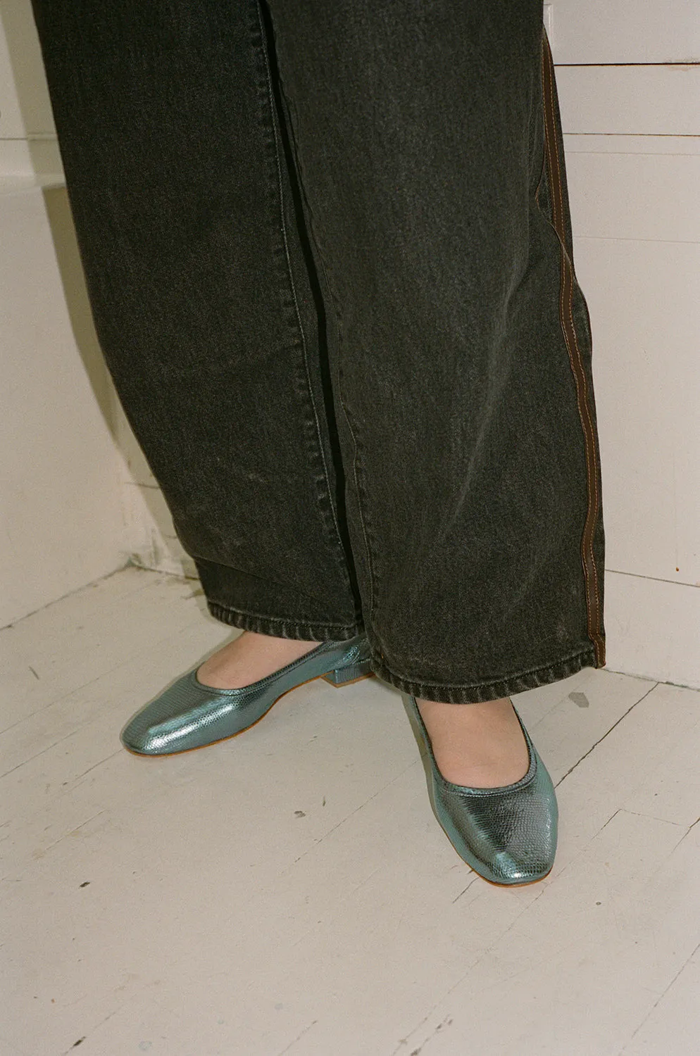 SERAFINA FLAT, TURQUOISE CALF sold by Maryam Nassir Zadeh product image thumbnail 2