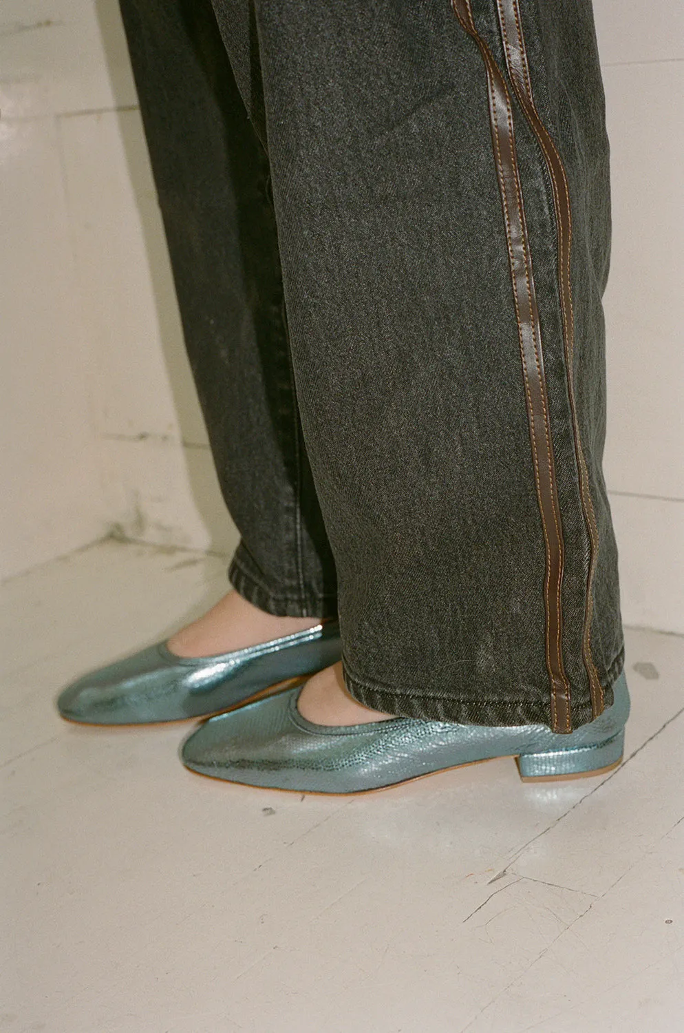 SERAFINA FLAT, TURQUOISE CALF sold by Maryam Nassir Zadeh product image thumbnail 4