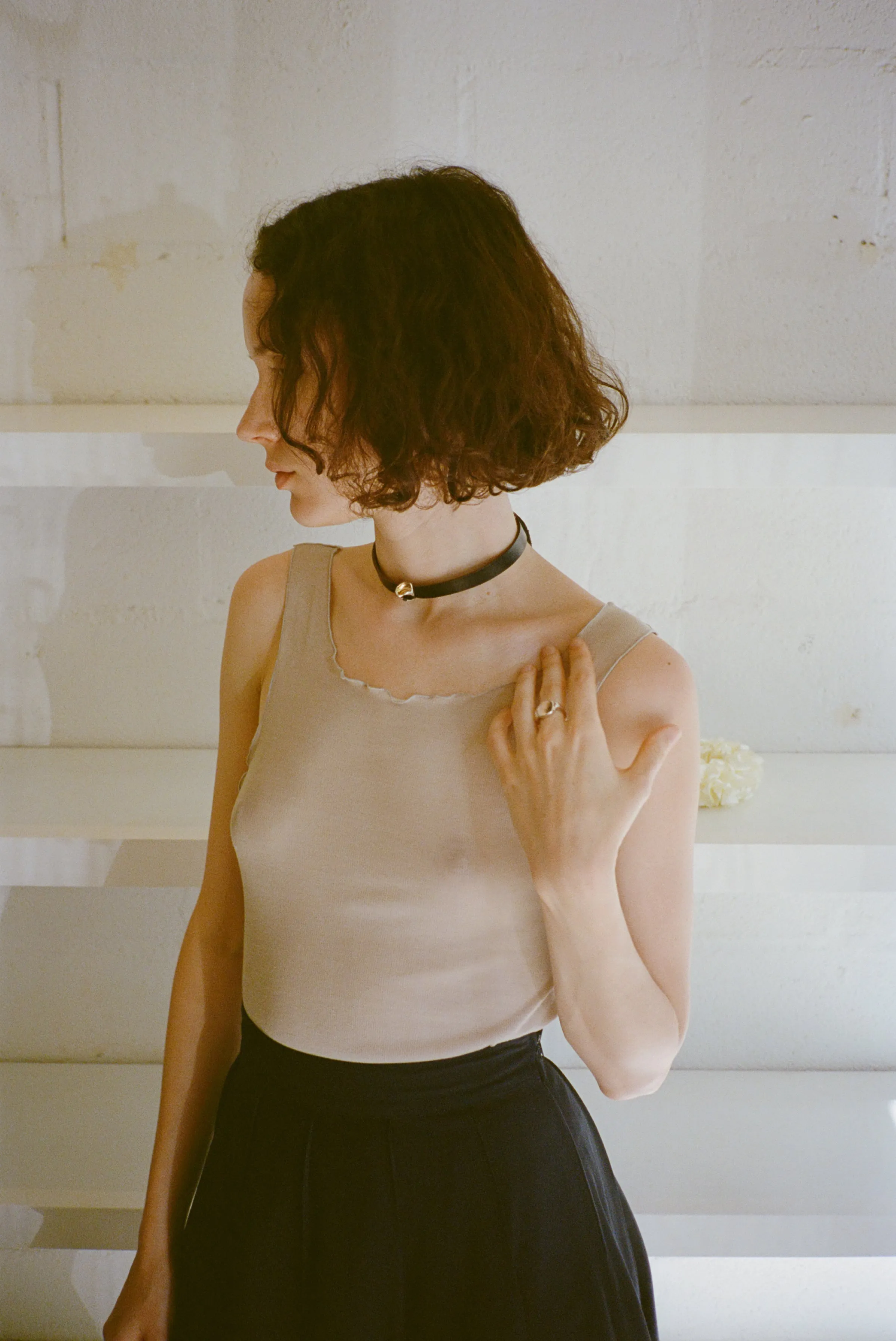 LEATHER CHOKER, BLACK sold by Maryam Nassir Zadeh