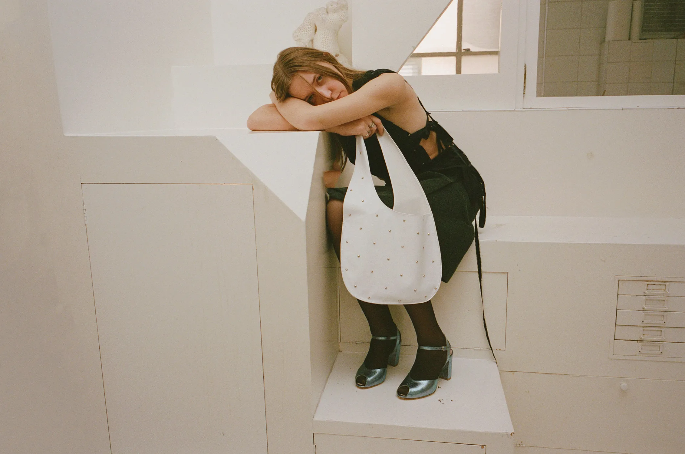 LARA TOTE MULTI STUD, WHITE sold by Maryam Nassir Zadeh product image thumbnail 4