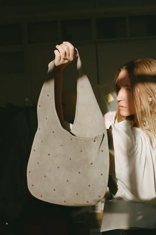 LARA TOTE MULTI STUD, STONE made by Maryam Nassir Zadeh