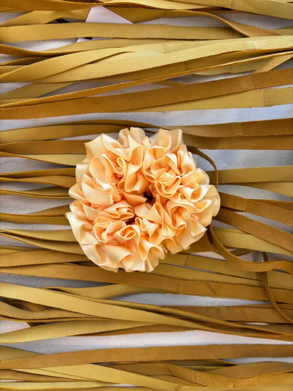 CARNATION SCRUNCHIE, CHAMOIS made by Maryam Nassir Zadeh