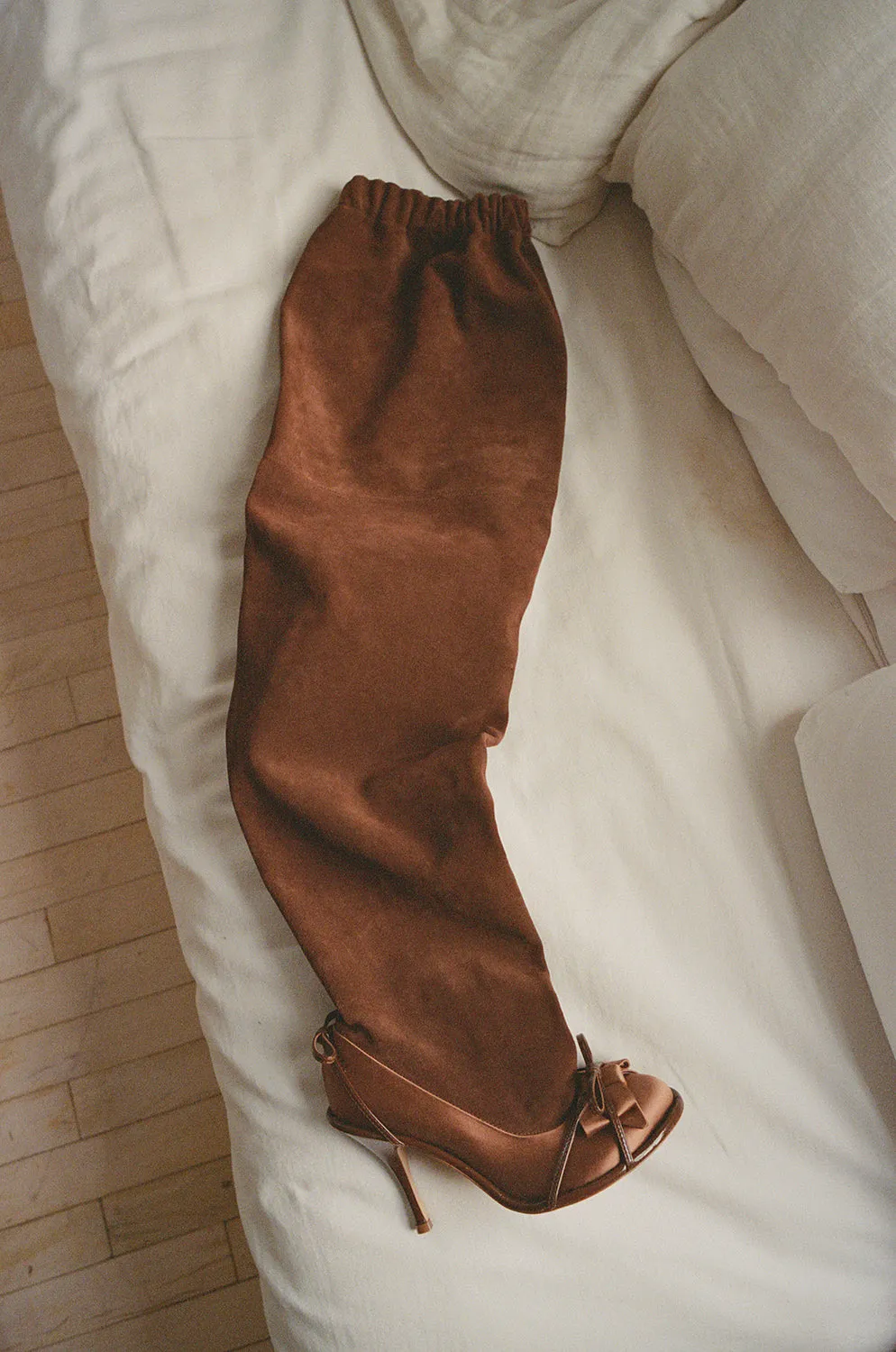 DOUBLE THIGH HIGH BOOTS, BROWN SUEDE sold by Maryam Nassir Zadeh product image thumbnail 4