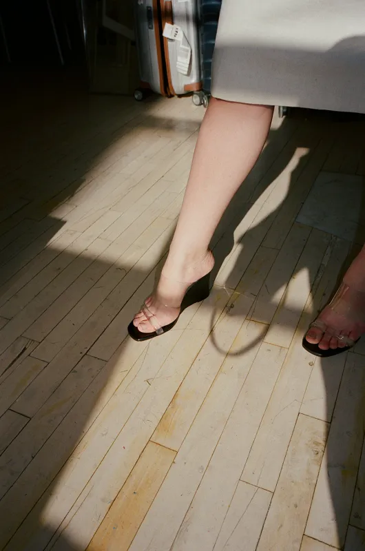 OLYMPIA WEDGE, BLACK CALF made by Maryam Nassir Zadeh