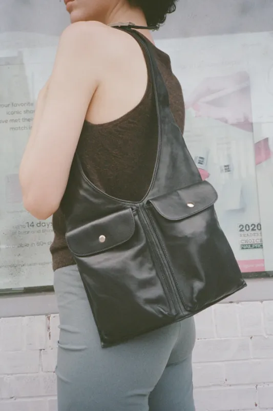 JULIAN BAG, BLACK CALF made by Maryam Nassir Zadeh