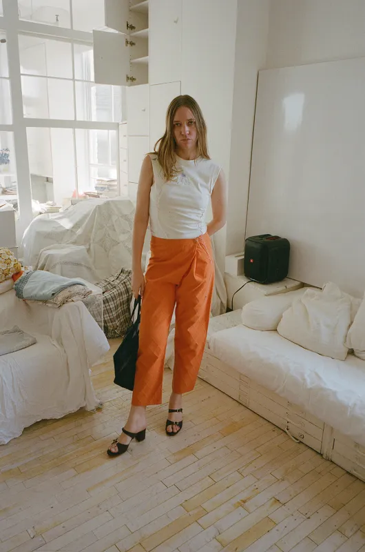 DIAMOND TEXTURE ORANGE PANTS, RUN 5 1997 made by Maryam Nassir Zadeh