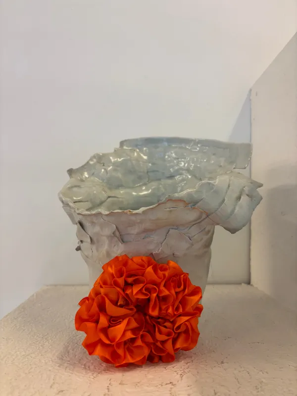 CARNATION SCRUNCHIE, RUSSET ORANGE made by Maryam Nassir Zadeh
