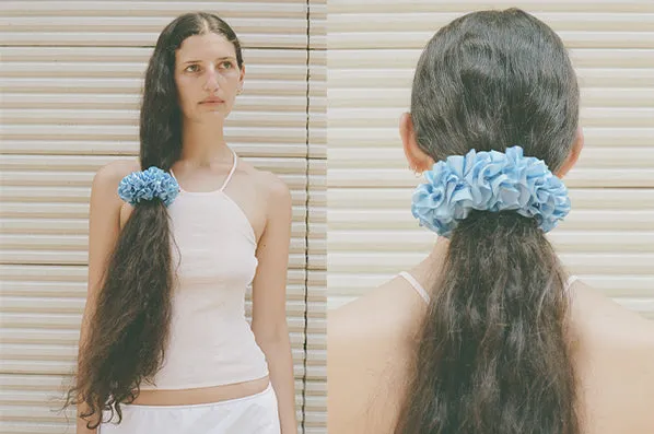 CARNATION SCRUNCHIE, PORCELAIN BLUE sold by Maryam Nassir Zadeh